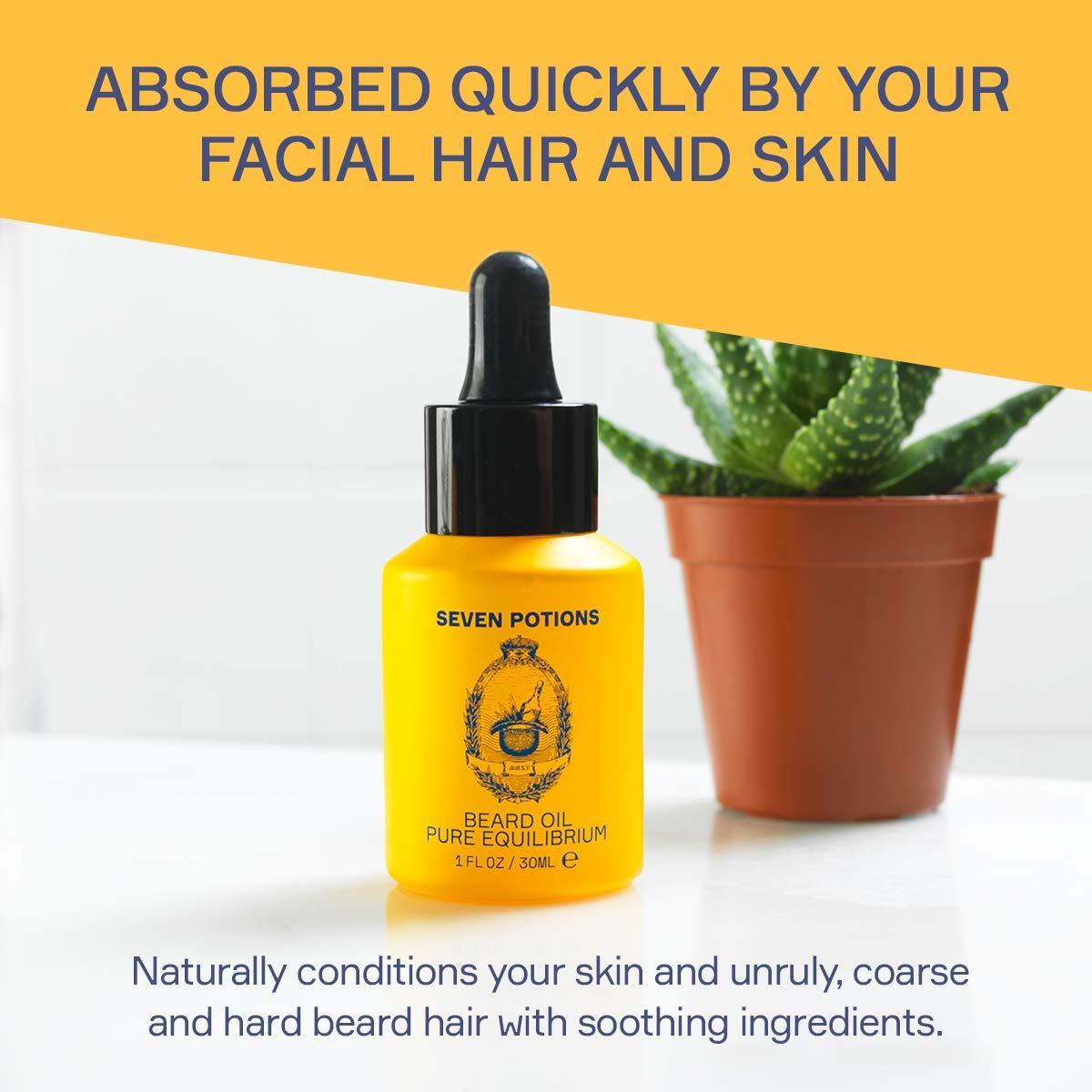 SEVEN POTIONS SEVEN POTIONS Beard Oil 1 fl oz Fragrance Free Beard Softener. Stops Beard Itch. Natural Beard Conditioning Oil. Contains Jojoba Oil (Pure Equilibrium)