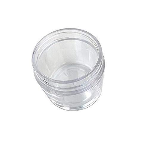 ericotry ericotry 12PCS 30g 30ml/1oz Refillable Plastic Round Clear Jars with Screw Cap Lid Empty Cosmetic Jars Lot Containers for Makeup Eye Shadow Nails Powder Handmade Lip Scrubs (White Lid)