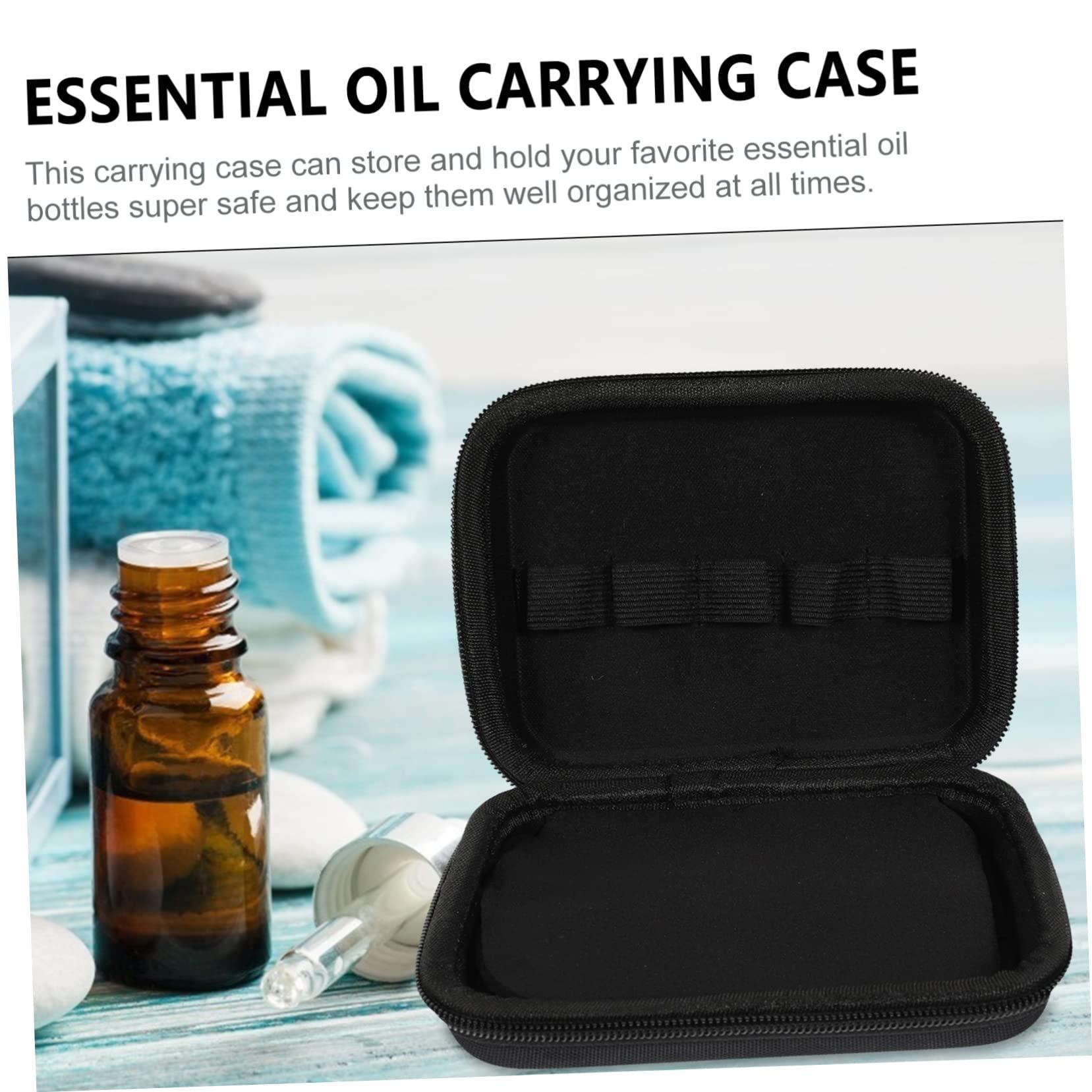 Angoily Angoily 2pcs Essential Oil Storage Box Travel Oils Roller Bottles Carrying Case Bank Essential Oil Holder Essential Oil for Diffuser Tote Bag Organizer Handbag Organizer Black Nylon