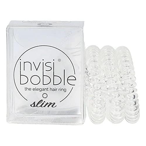 invisibobble invisibobble SLIM Traceless Spiral Hair Ties - Pack of 3, True Black - Strong Elastic Grip Coil Hair Accessories for Women - No Kink, Non Soaking - Gentle for Girls Teens and Thick Hair