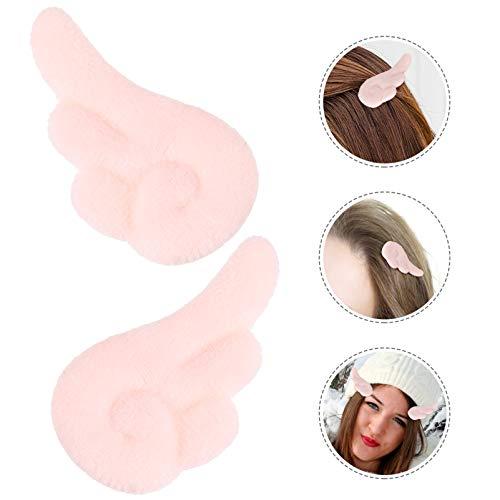 Beaupretty Beaupretty 1 Pair Angel Wings Hair Clips, Plush Angel Wings Hair Pins Non Slip Hair Clamps Cute Hair Accessories for Girls Women(Light Pink)