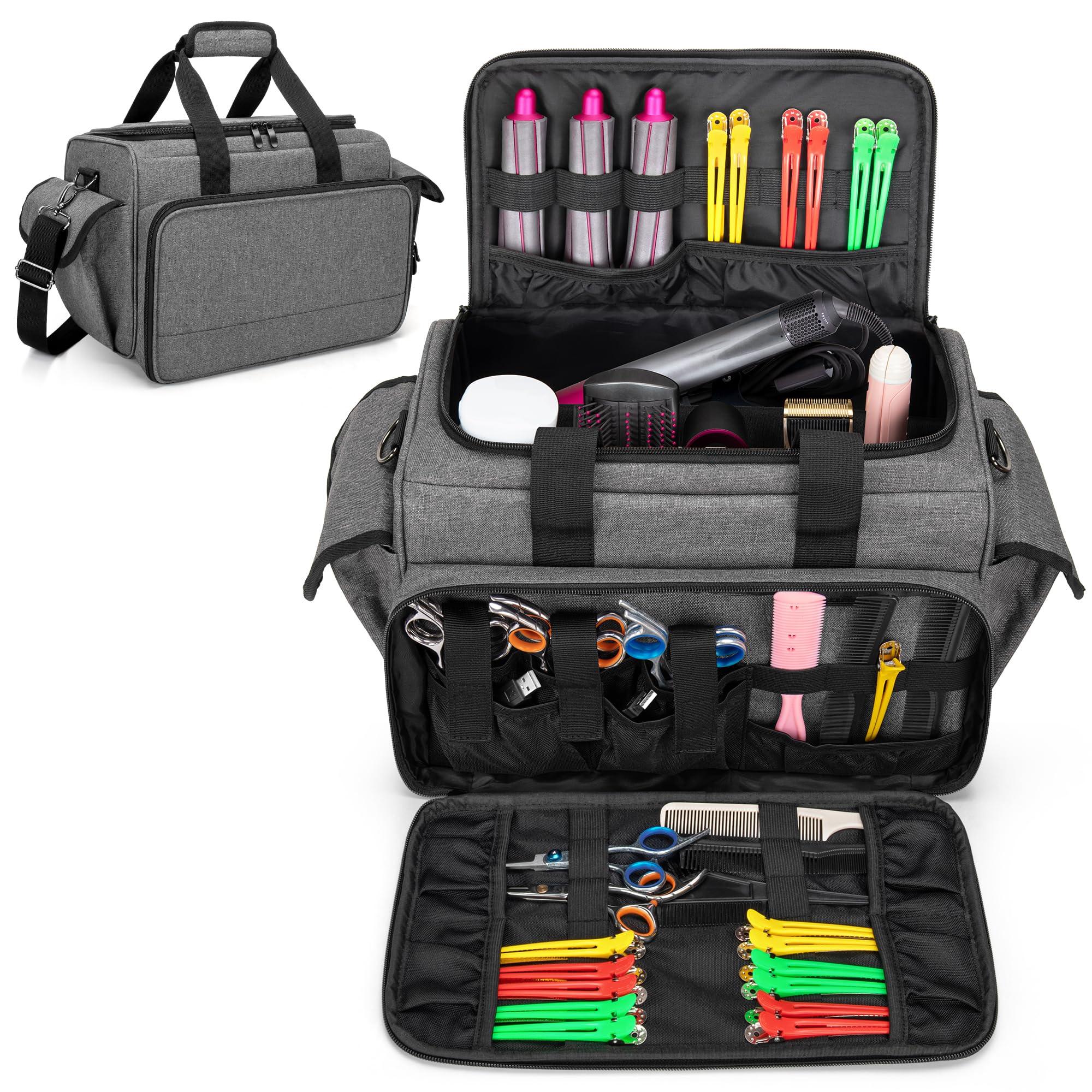 BAFASO BAFASO Barber Case with Adjustable Dividers, Tattoo Case Holds Tattoo Supplies, Travel Barber Case Holds Various Hair Cutting Tools (Bag Only), Gray