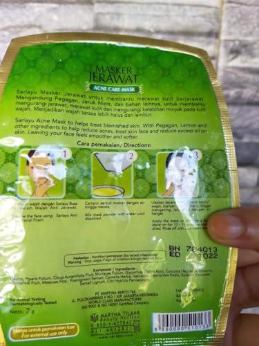 Sariayu Sariayu Masker Jerawat Acne Care Mask Sachet, 7 gr (Pack of 10)