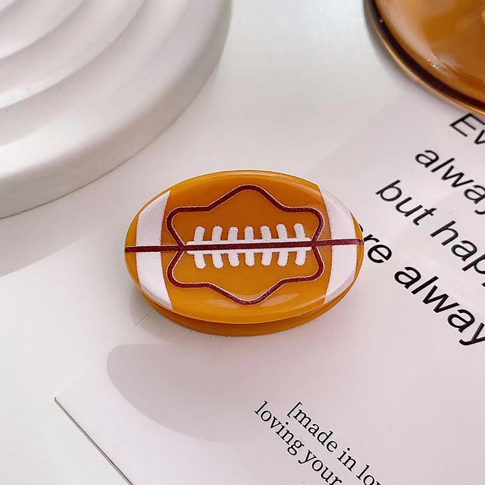 Achstrify Coffee Soccer Hair Clips,Cute Sports Ball Bangs Claw Clips,Balls Shape Hair Claw Clips,Acetate Hair Jaw Clips for Girls,Small Claw Barrettes for Women,Pack of 3 (coffee soccer)