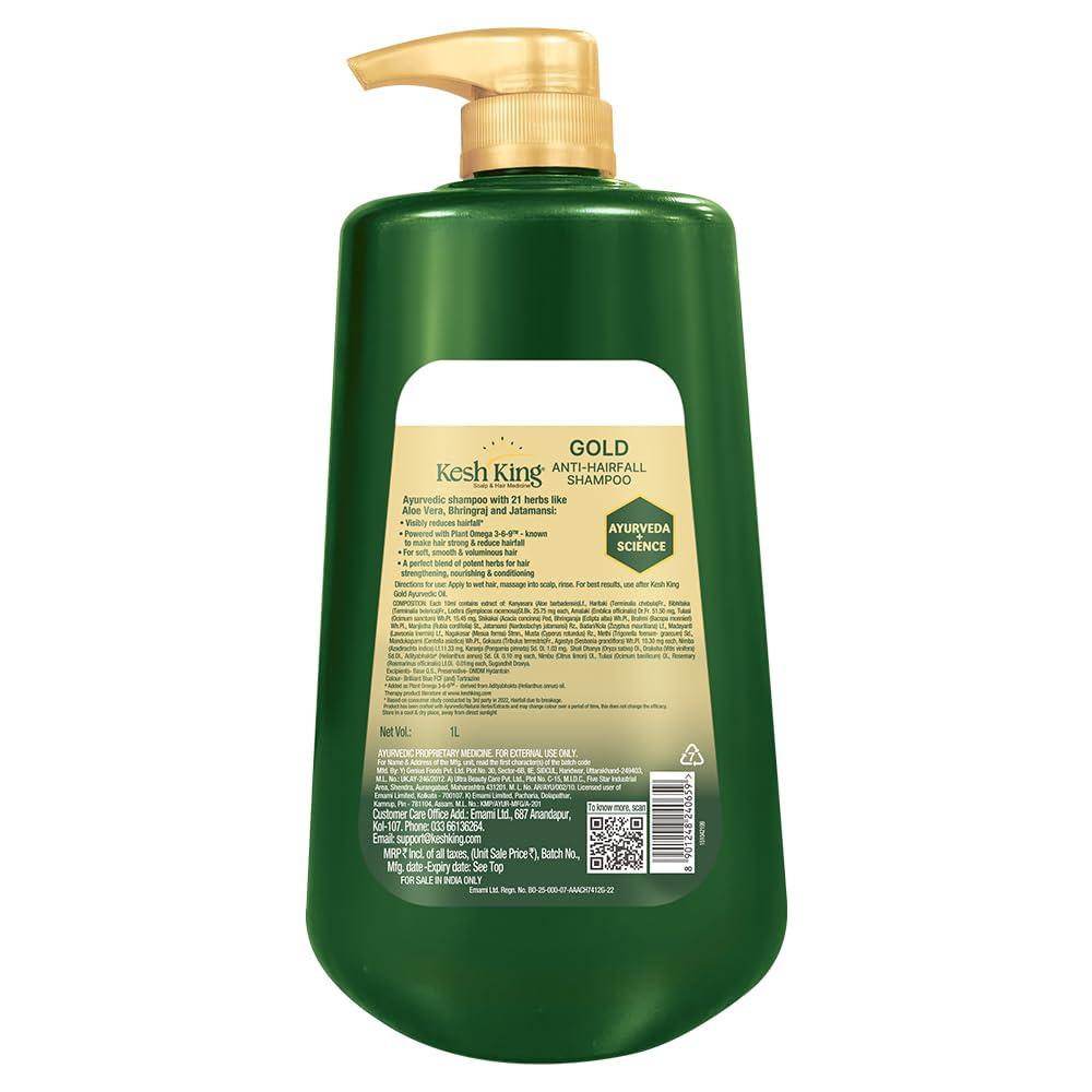 KESH KING KESH KING Anti Hairfall Shampoo | with 21 Ayurvedic Herbs & Aloe Vera | Provides Healthy Nourished Scalp | for Shiny & Smooth Hairs | 33.81. Fl Oz/1000ml