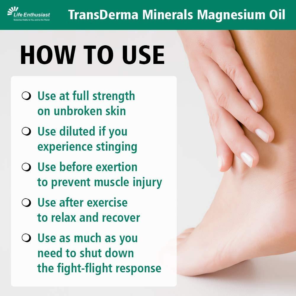Transderma Minerals Transdermal Magnesium Oil - Pure Liquid Magnesium Chloride Hexahydrate, Made with Ancient Minerals Magnesium, Fast Absorbing Through The Skin
