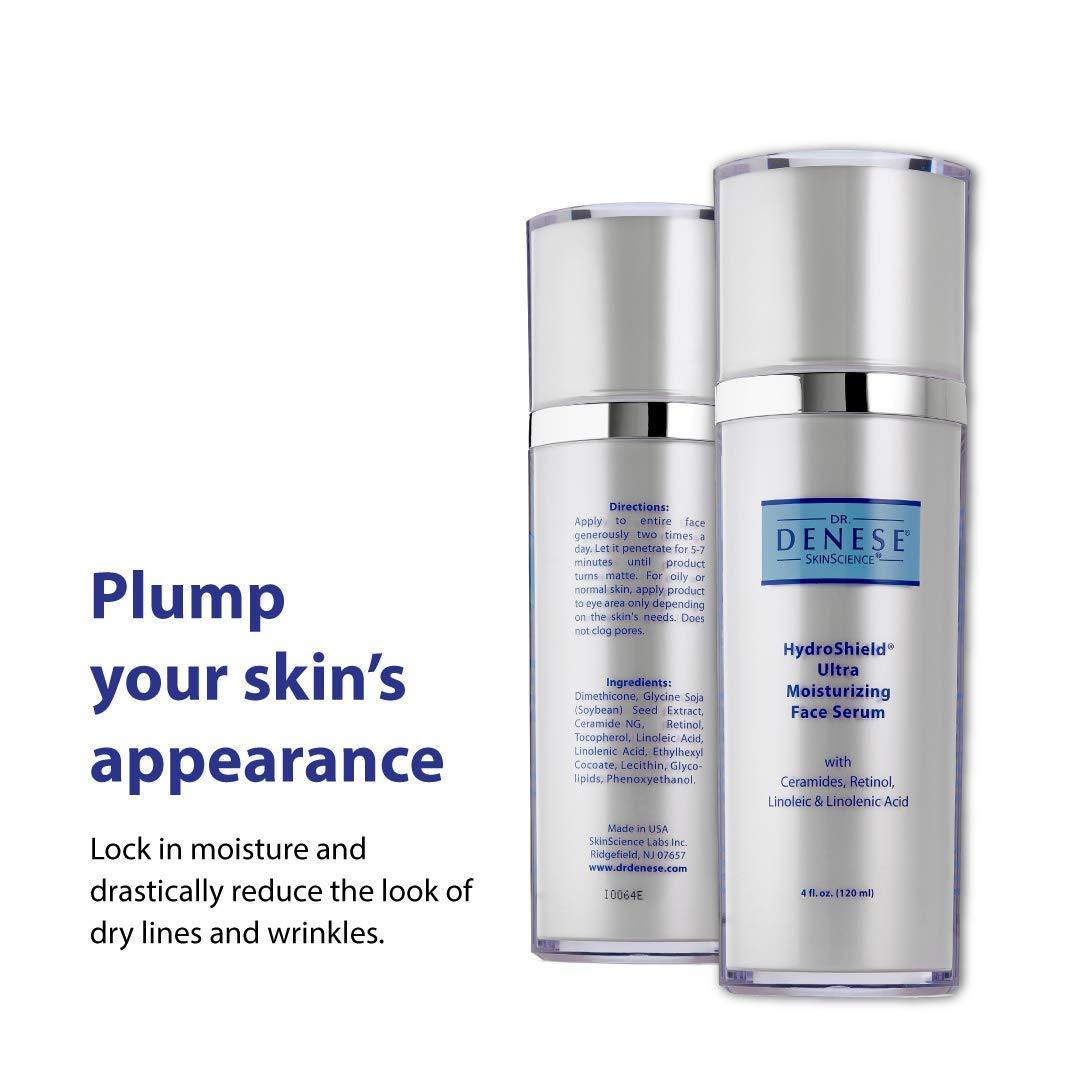 Dr. Denese Dr. Denese SkinScience HydroShield Ultra Moisturizing Face Serum Locks In Moisture with Retinol & Ceramides - Reduce Appearance of Wrinkles, Increased Hydration & Tightness - Cruelty-Free - 4oz