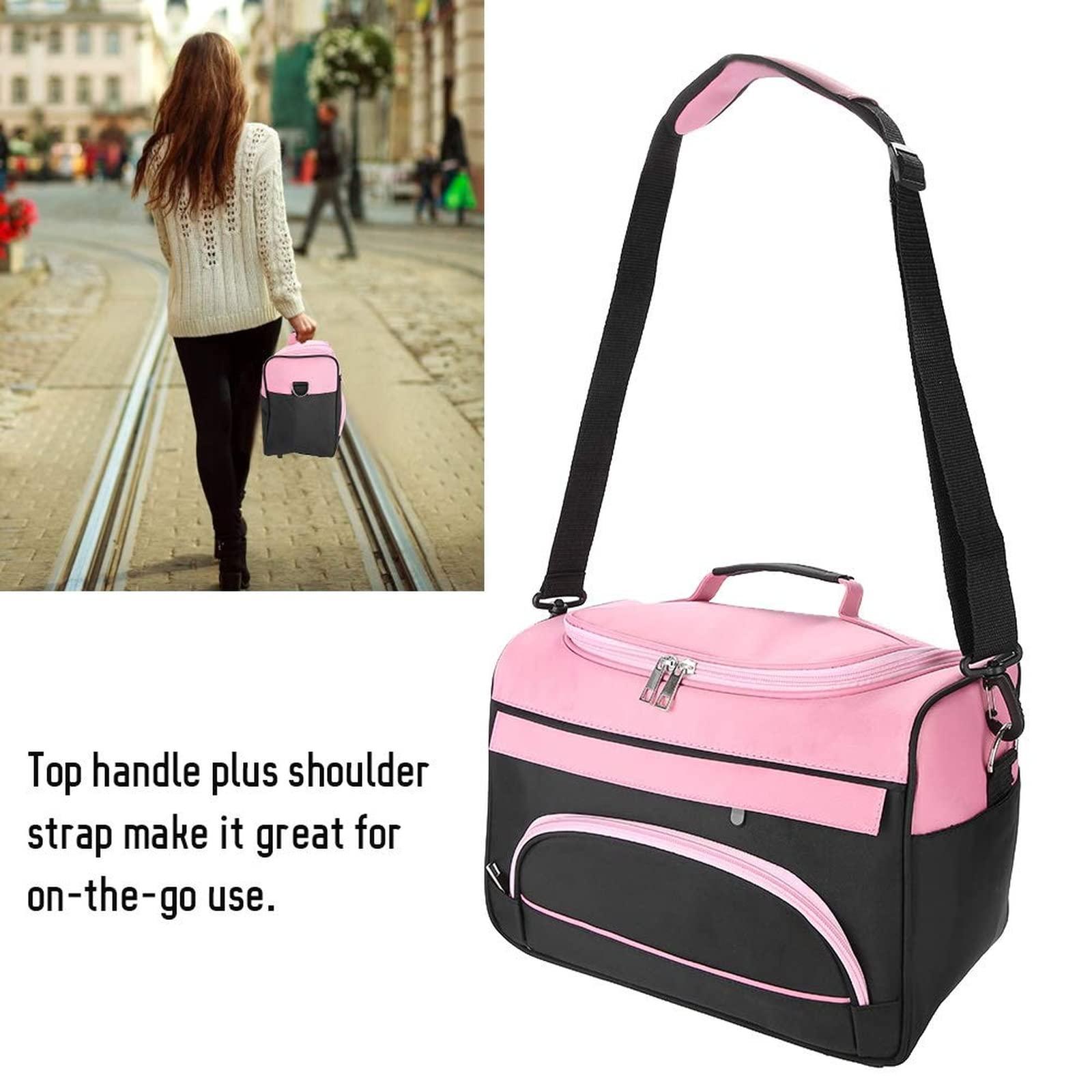 SYLJTY Large capacity professional hairdressing hairdressing equipment Salon tool carry bag travel storage box (pink)