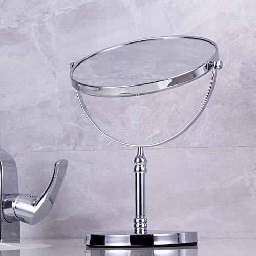 kimzcn kimzcn 8-inch Large Double Sided Swivel Vanity Mirror with 3 x Magnification, Oval Shaped Two-Sided Makeup Mirror, Bathroom Tabletop Mirror 1x/3x magnificationt,Chrome D500111C