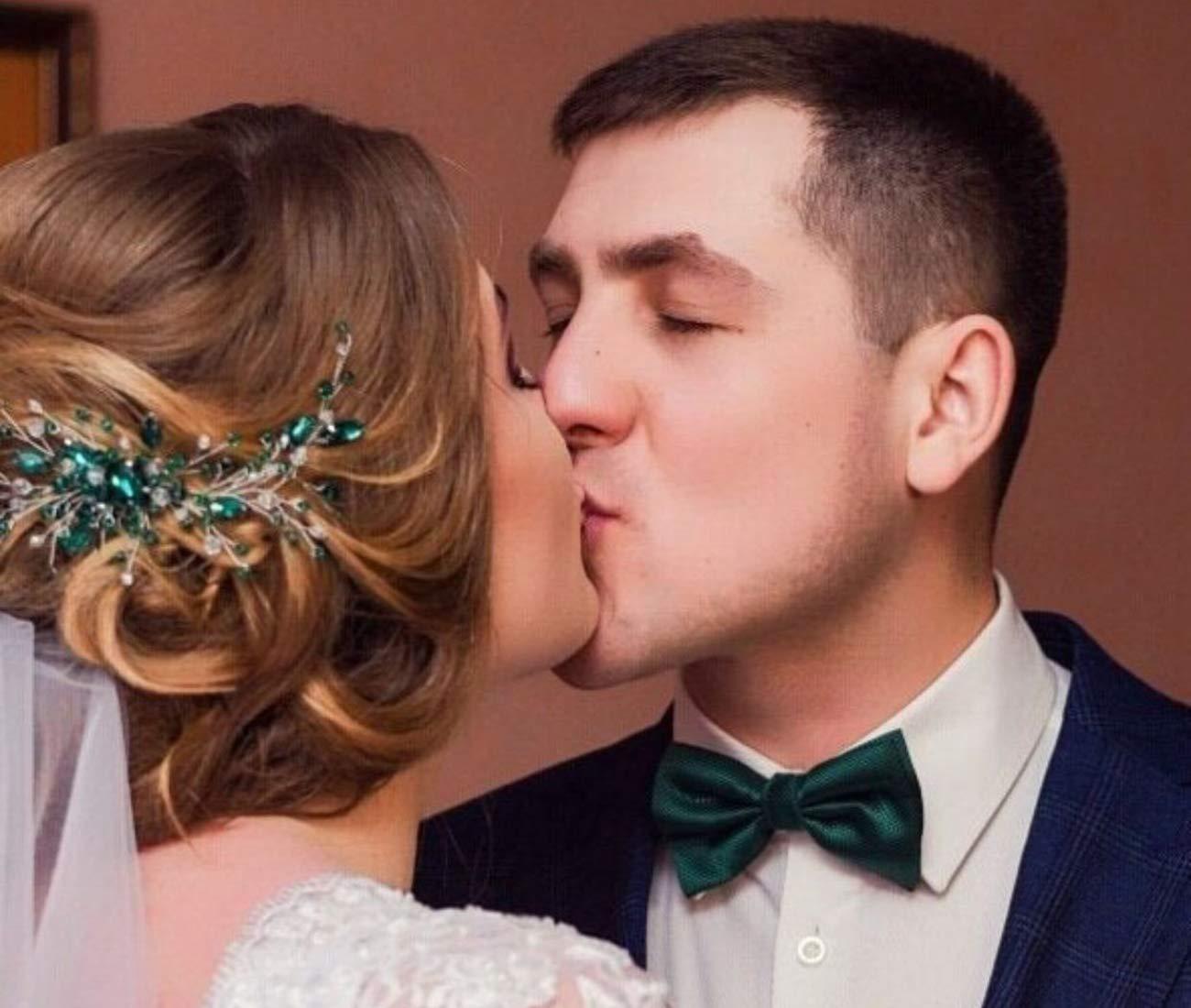 BERYUAN BERYUAN Women Bridal Teardrop Emerald Green Crystal Hair Comb Wedding Hair Accessory Rhinestone Hair Piece Party Headress for Bride Bridesmaid