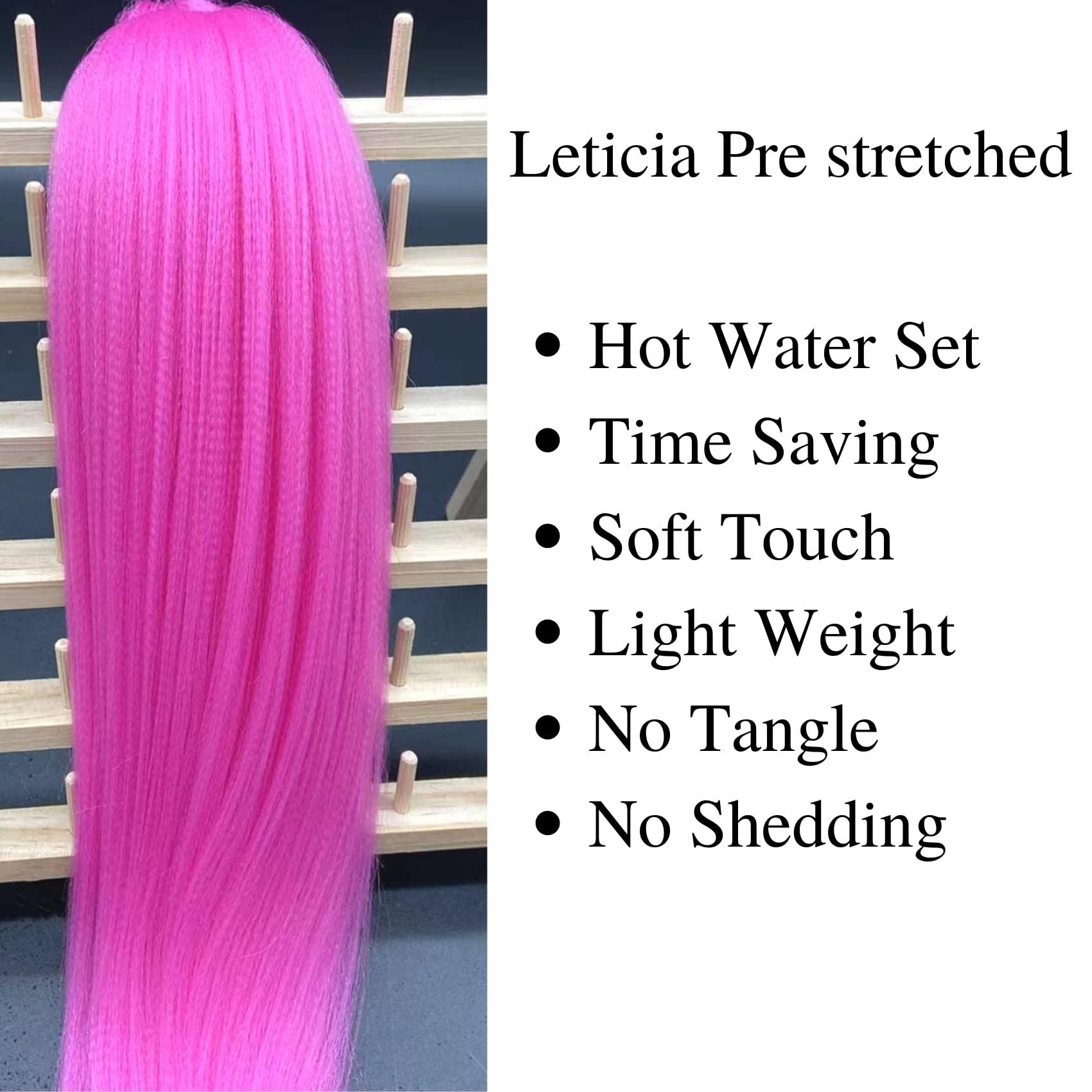 Leticia Pink Braiding Hair Pre Stretched Pink Braid in Hair Extensions Pink Hair Braids for Girls