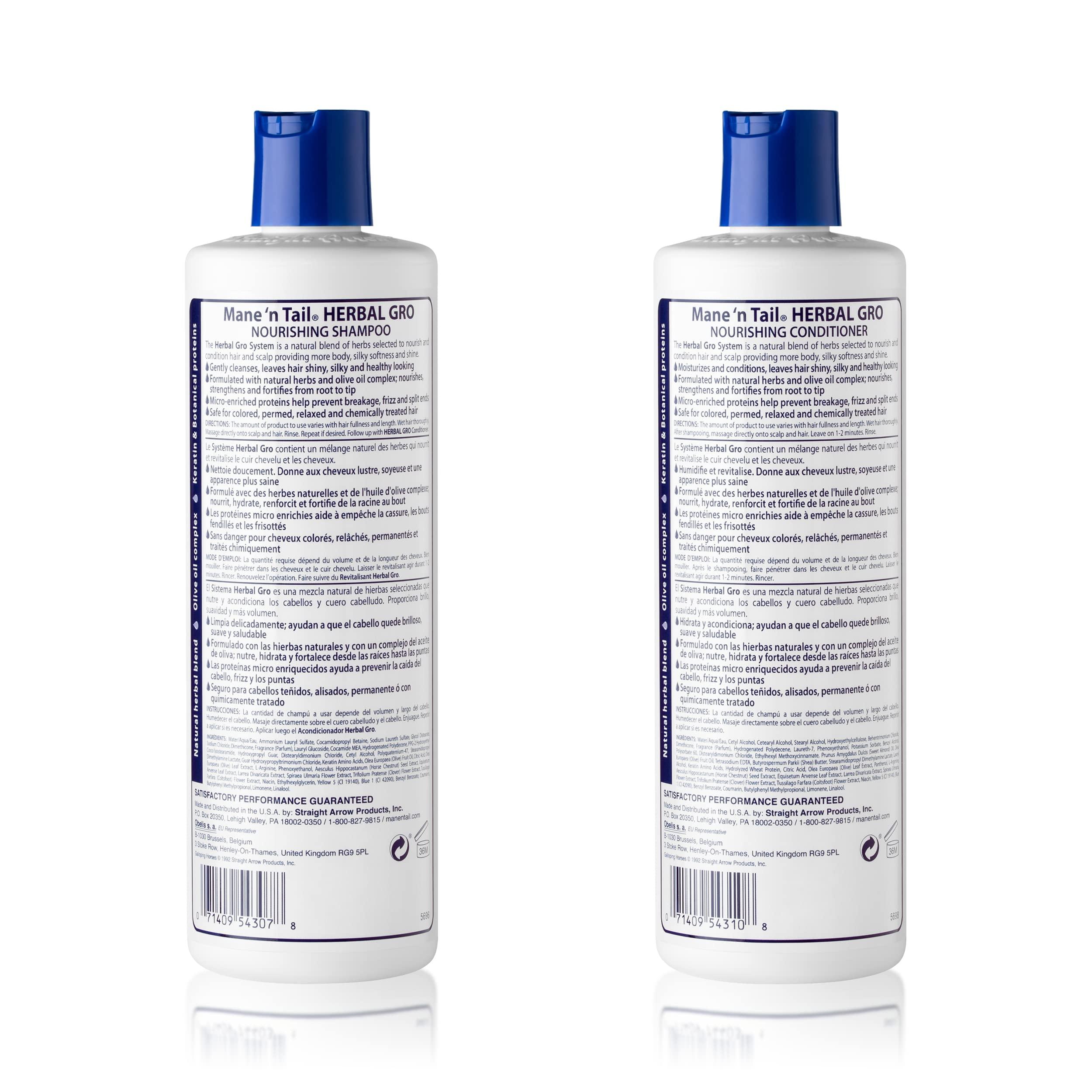 Mane 'n Tail Mane \'n Tail: Herbal Gro Shampoo + Conditioner (12 oz Each), Olive Oil Complex That Helps Strengthens & Nourishes Hair