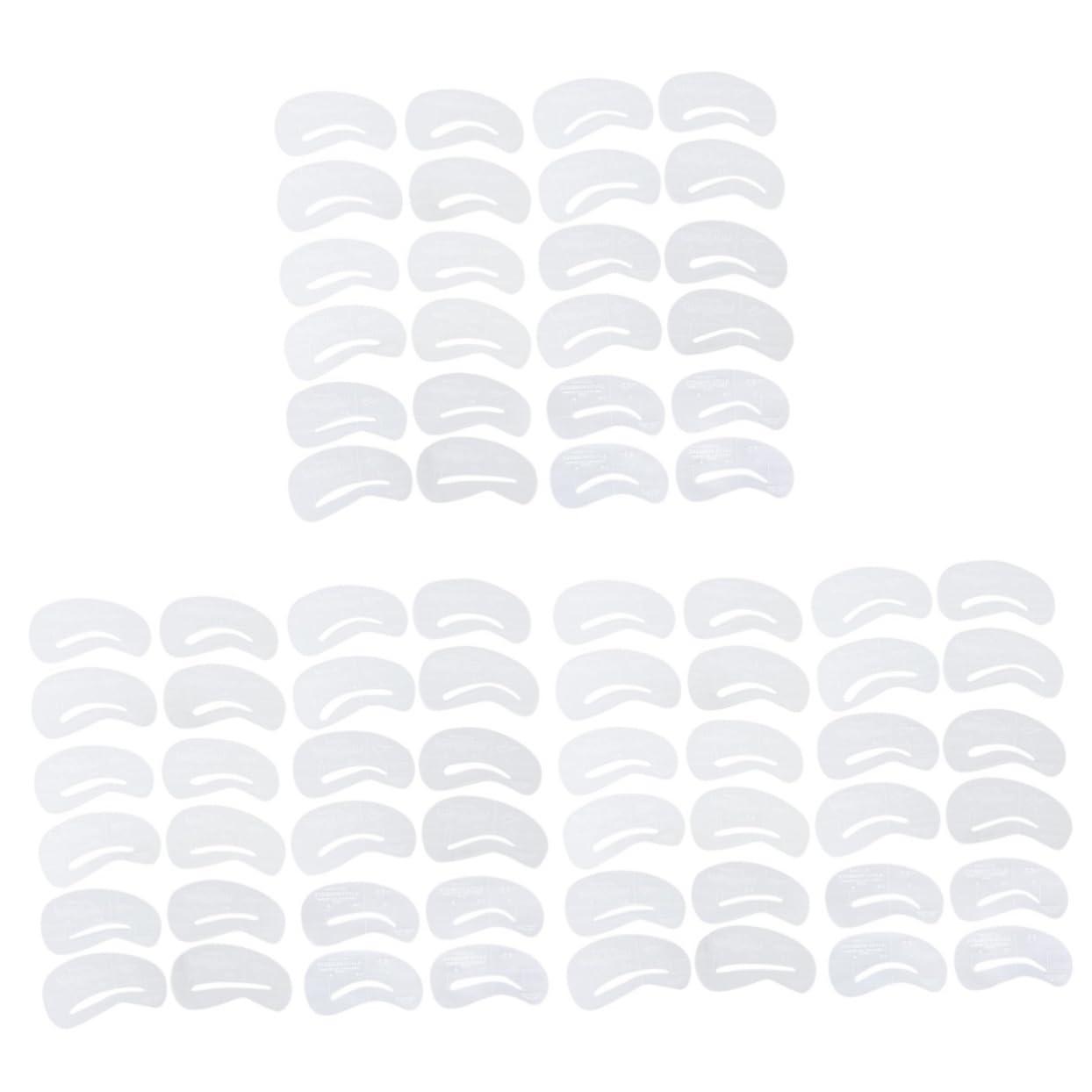 Housoutil Housoutil 72 Pcs 6 Sets Eyebrow Template Stencils Refill Liner Shapers Formula Curler Eyelashes Lip Lids Kits Pre Retractable Eyebrow Stencil Template Eyebrow Stencils White