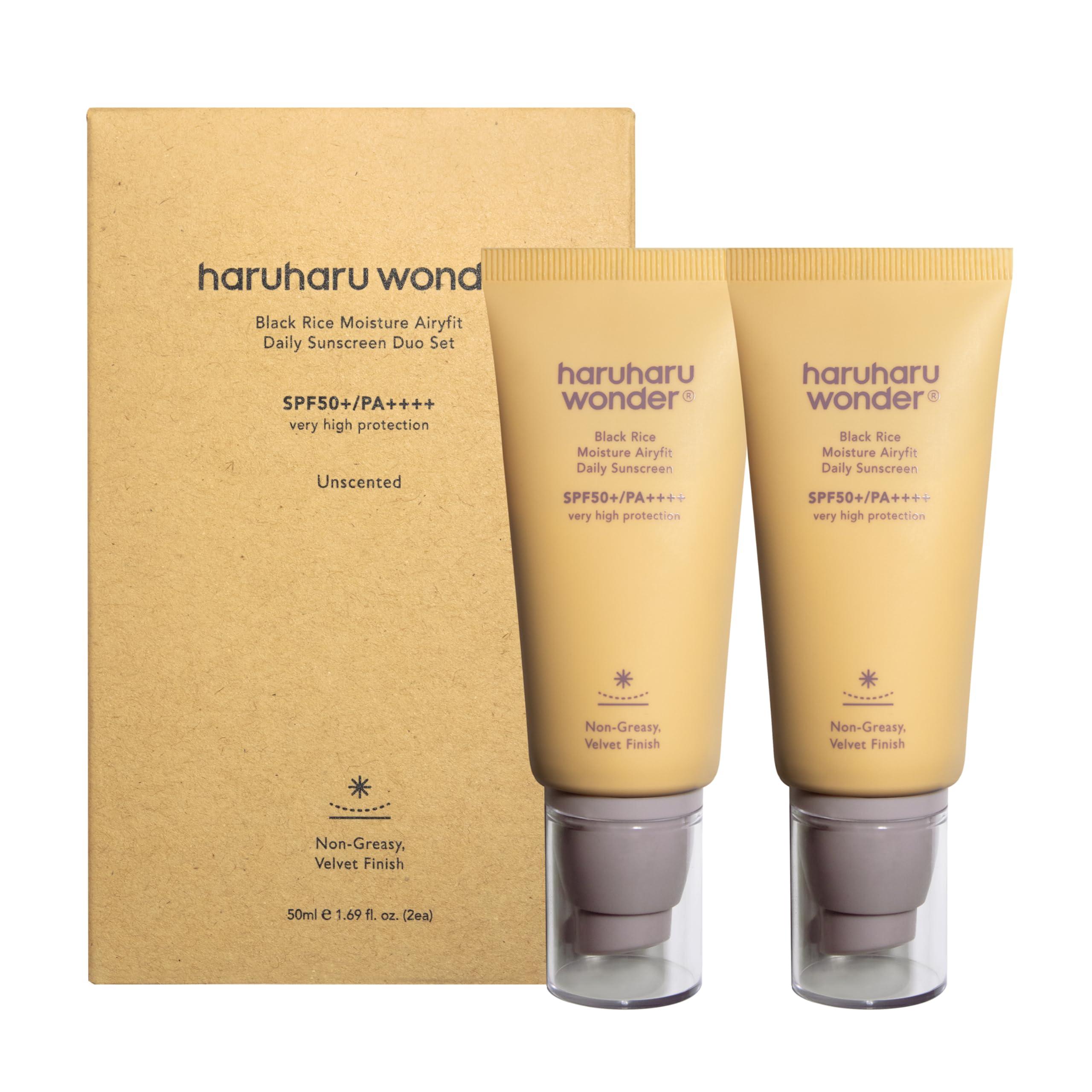 HARUHARU Haruharu Wonder Black Rice Moisture Airyfit Daily Sunscreen 1.69fl.oz (Pack of 2)