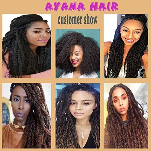 Ayana 6 Packs Marley Twist Braiding Hair 24 Inch Marley Hair Crochet Braids Long Afro Kinky Synthetic Kanekalon Fiber Marley Hair For Twists Braiding Hair Extensions (24inch, T27)