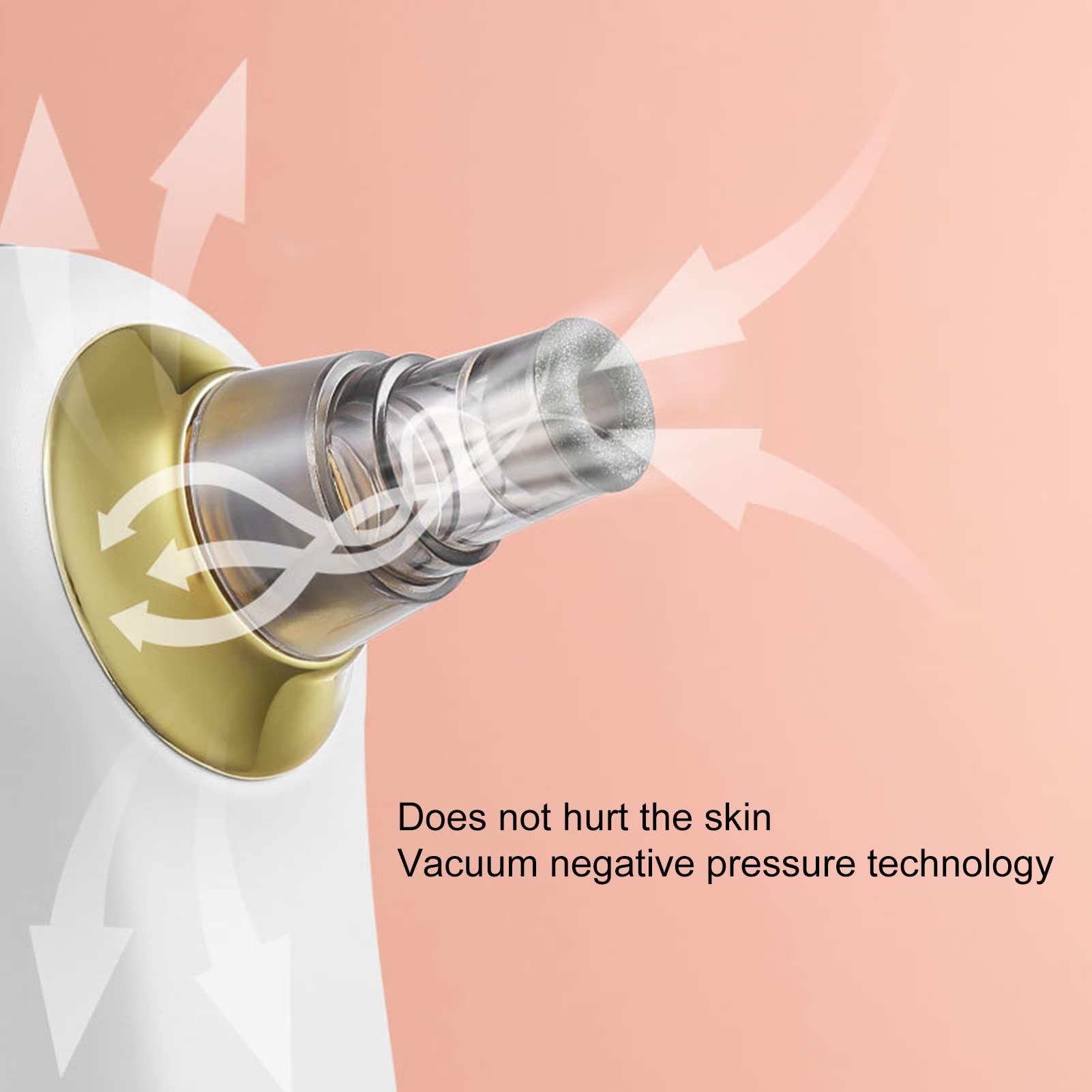 NEREIDS NET Blackhead Remover, Pore Cleaner, Pimple Cleaner,500mAh 3 Modes 5 Sucker Blackhead Remover USB Rechargeable Vacuum Face Pore Cleaner Tool Ivory