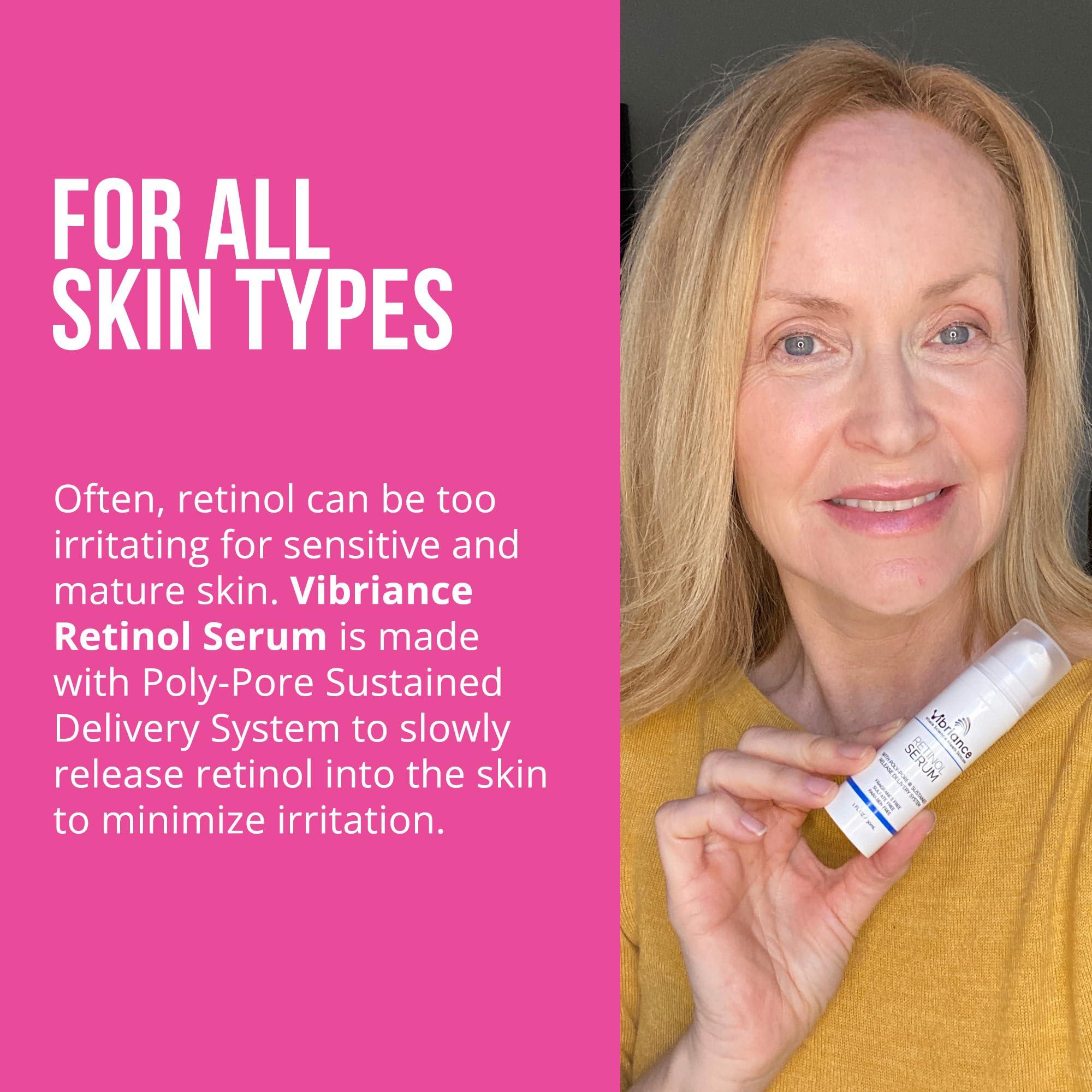 Vibriance Vibriance Retinol Serum for Face - Reduces Appearance of Deep Wrinkles and Large Pores, Enhances Tone, Improves Complexion - Sensitive, Mature Skin Night Cream - 1 fl oz
