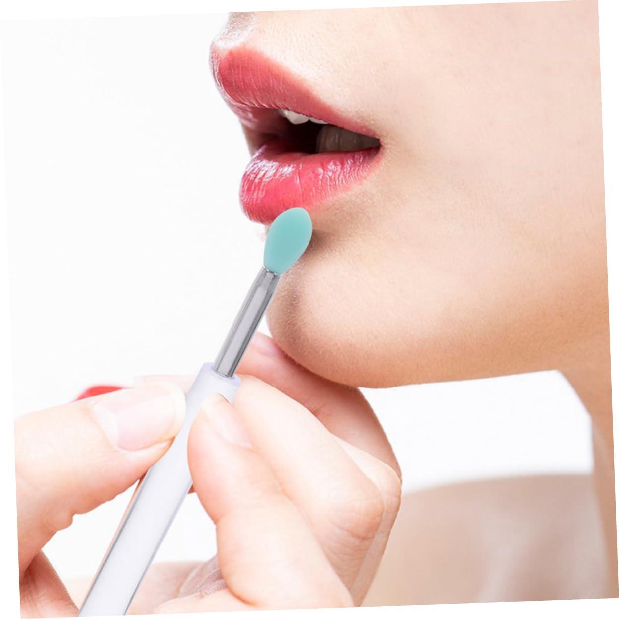 BIUDECO BIUDECO Travel-Size Lip Brush Set Cover 12 Pcs Silicone Lip for Eye Shadows Makeup