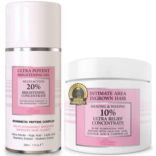 Divine Derriere Save 18% on The Skin Care Solution For Dark Spots, Razor Bumps, Ingrown Hair & Razor Burns – Includes Our Ultra Potent Brightening + Razor Bumps Pads For an Ultra Clear & Glowing Skin