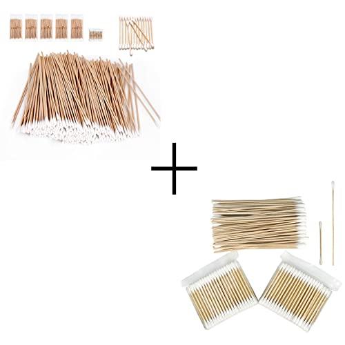 eyxformula 600 Pcs Long Cotton Swabs + 300 Pcs Bamboo Cotton Swabs