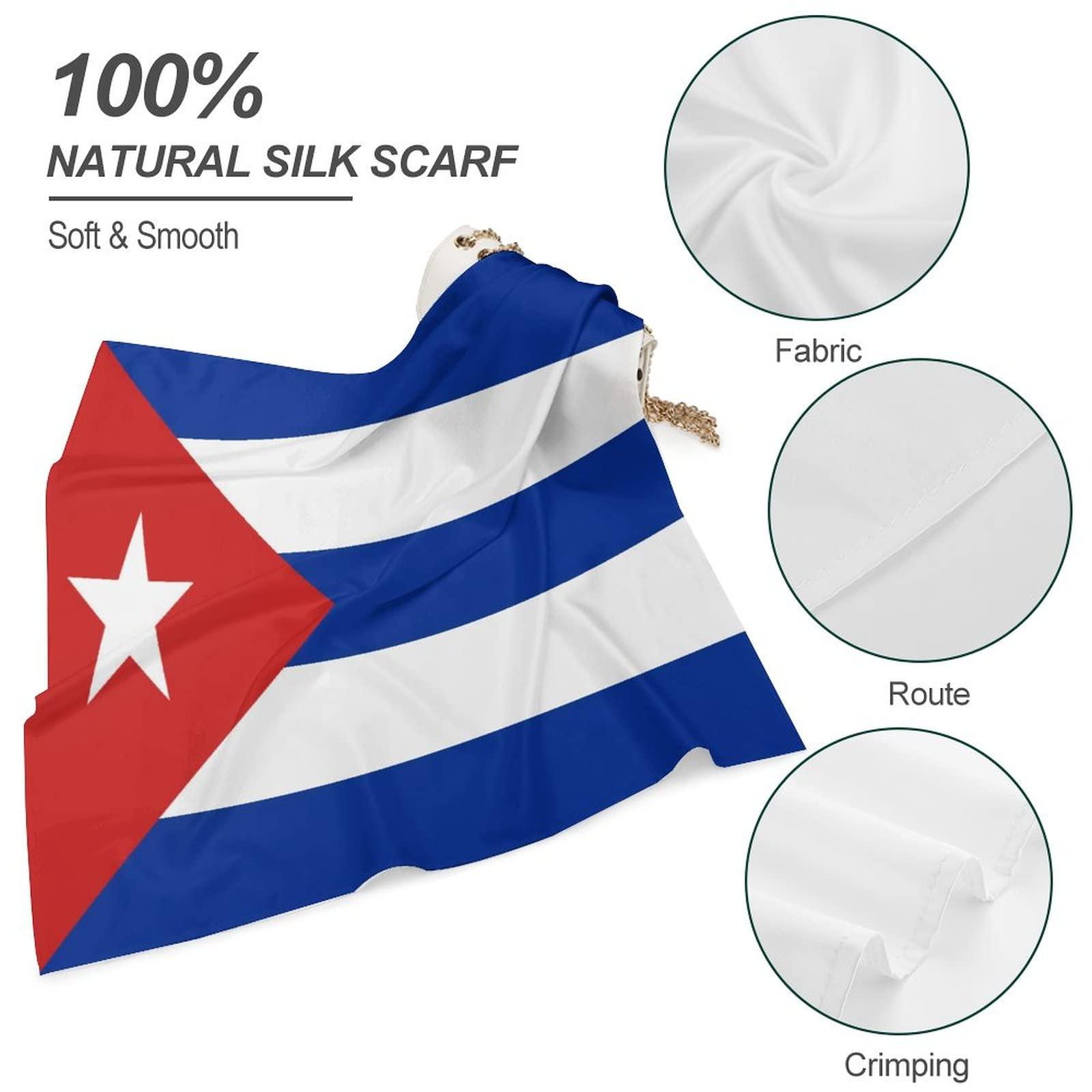 Calculay Cuban Flag Bandana Turban Headband Head Wrap Square Wristband Decorative Hair Accessories 25\"x25\"