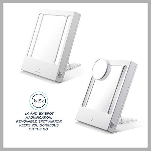 Conair Conair Lighted Makeup Mirror, LED Vanity Mirror, 1X/5X Magnifying Mirror, Corded in Glossy White