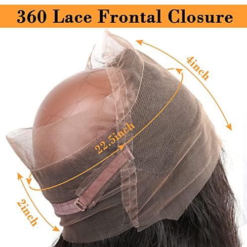 sent hair Sent Hair 360 Lace Frontal Closure with Baby Hair Ear to Ear Free Part Brazilian Virgin Human Hair Curly Wave Human Hair Frontal for Black Women