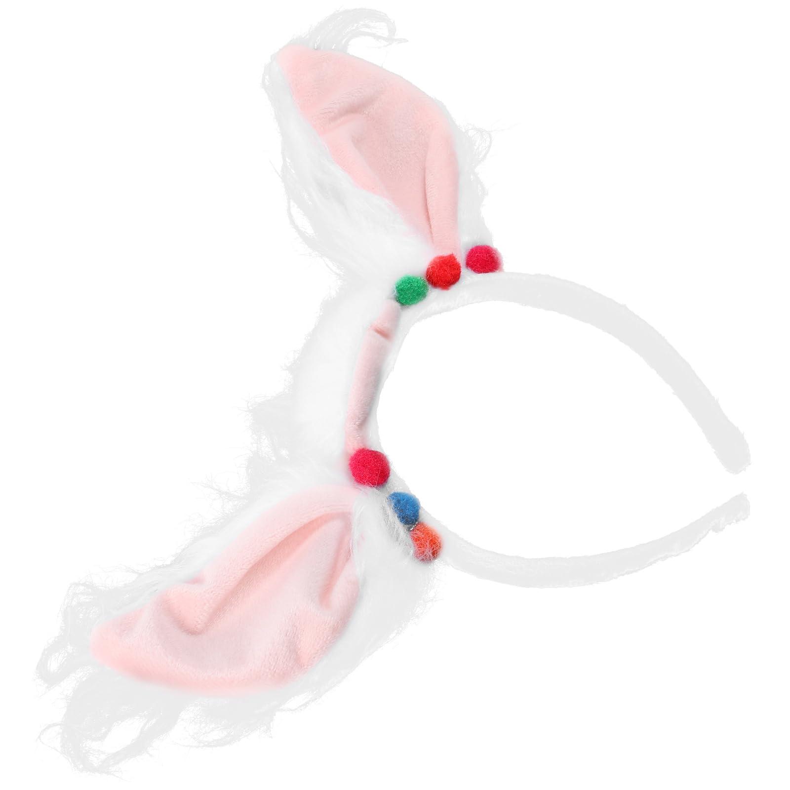 LOGOFUN LOGOFUN 2pcs Alpaca Ears Headband Alpaca Ears Hairband Animal Ears Headpieces Cosplay Party Headdress for Festival Party Hair Accessories