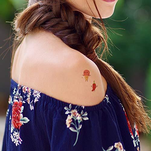 AWLEE Flash Temporary Tattoo Stickers for Kids Glitter Fake Tattoos Cartoon Fruits Pattern Birthday Party Favors Supplies Face Arm Hands Back Decorations for Children Gift