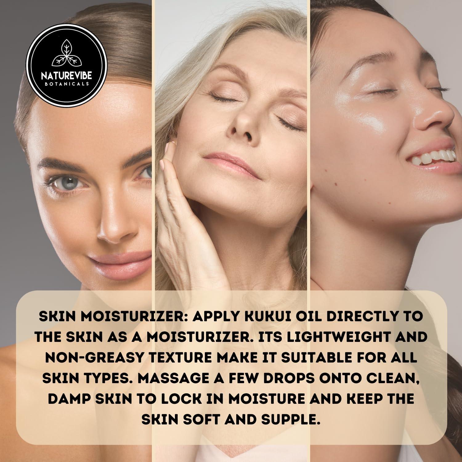 Naturevibe Botanicals Naturevibe Botanicals Kukui Nut Oil 32 Ounces | 100% Pure and Natural | Great for Skin Care and Hair Care