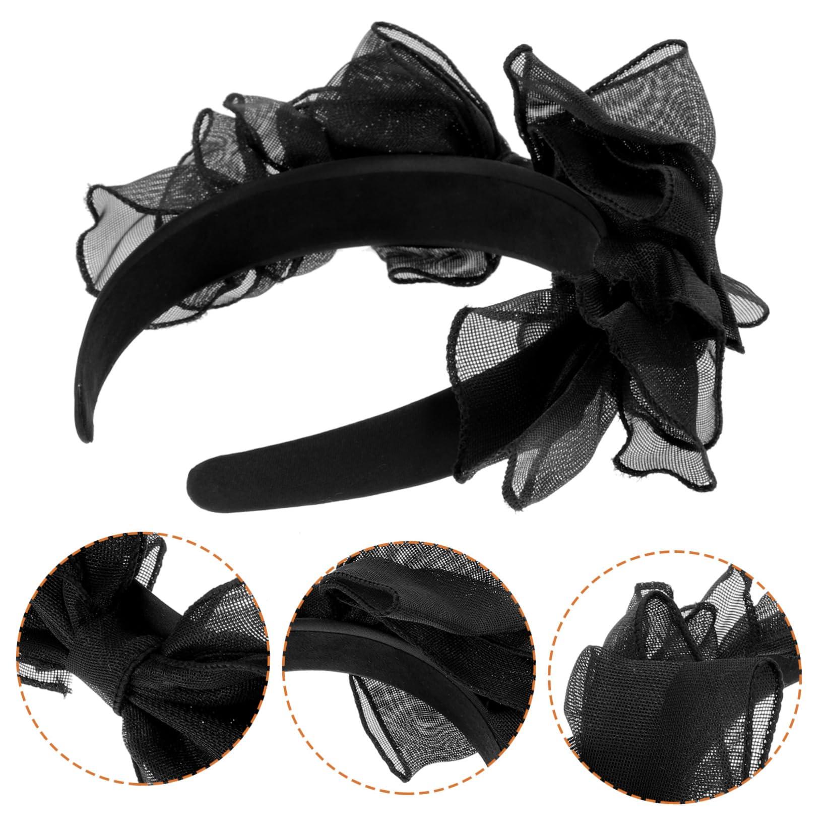 SHERCHPRY SHERCHPRY Black Headband With Bow, Bow Knot Headbands Bow Hair Hoop Cosplay Party