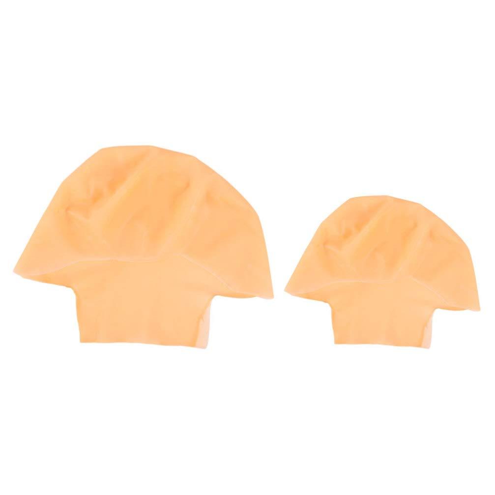 minkissy 2pcs Bald Wig Cap Makeup Latex Bald Caps Unisex Bald Head Wig Cap for Adults Makeup Costume Theme Party Accessory