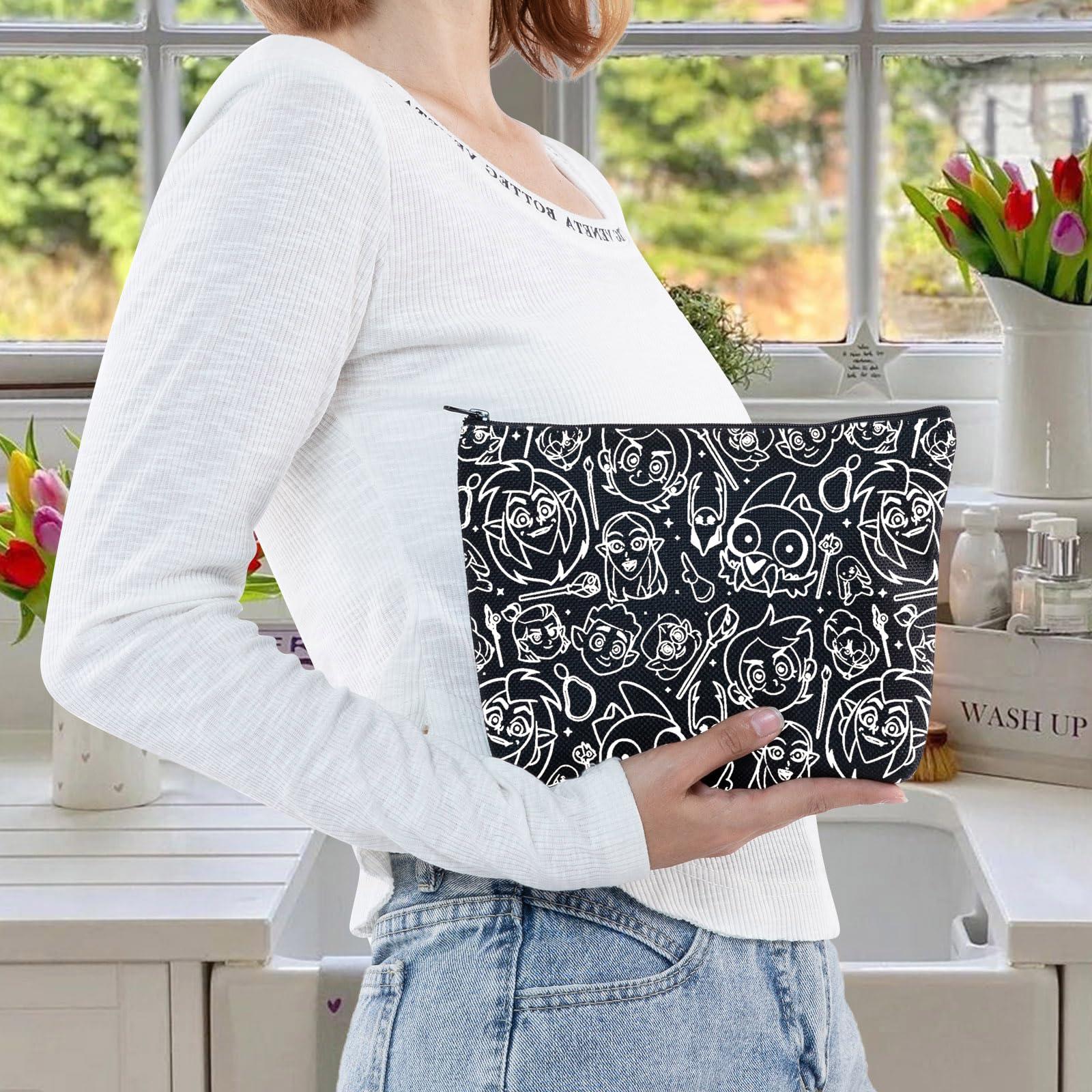 LEVLO LEVLO Owlbert & Hooty Cosmetic Make Up Bag Luz & Eda & King Fans Gift Owl Movie Makeup Zipper Pouch Bag For Movie Fans (Luz Owl Makeup Bag)