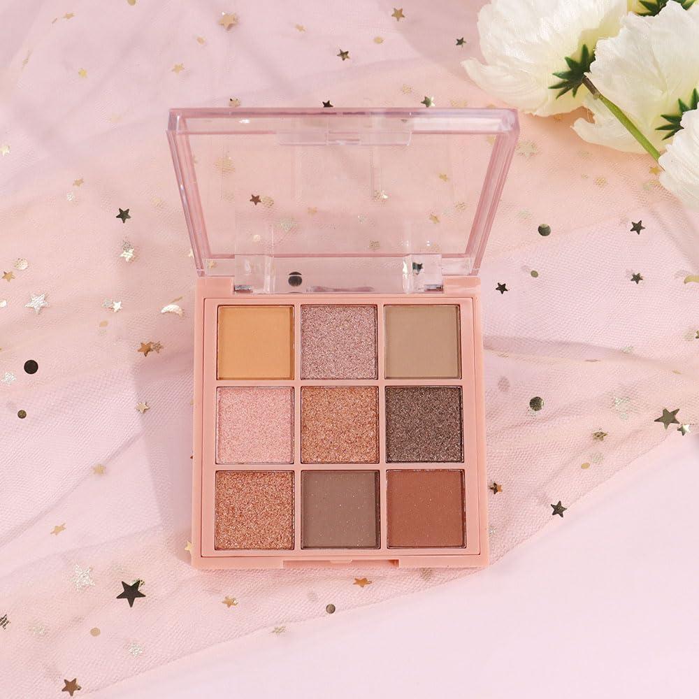 CAKAILA CAKAILA 9 Colors Eyeshadow Palette Makeup,Rose Gold Brown Bronze Ultra-pigmented Shimmer Matte Smoky Eye Shadow Palette,Naturing-Looking Long Lasting Waterproof Blendable