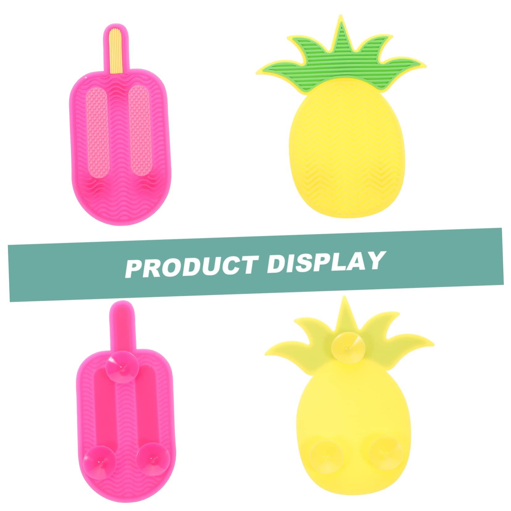 FOMIYES 2pcs Silicone Scrub Pad Makeup Cleaner Beauty Cleaning Mat Beauty Brush Cleaning Pad Brush Washing Mat Brush Cleaning Tool Makeup Brush Cleaner Mat Makeup Brush Cleaning Pad