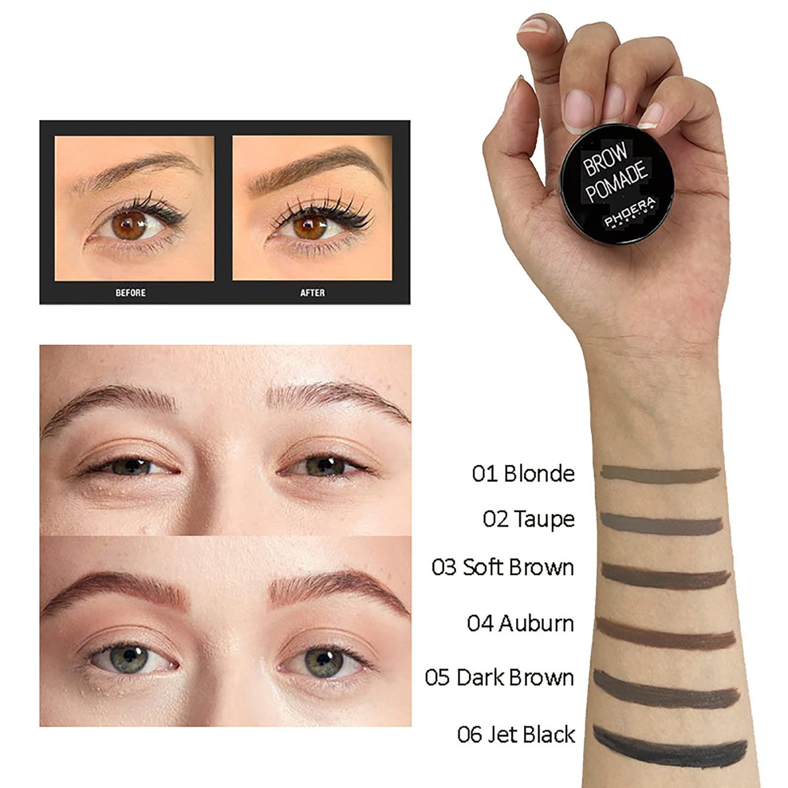 Anglicolor Eyebrow Pomade,Gel Professional Makeup Eyebrow Color,Matte Waterproof Brow Pomade For Long-Lasting Results,Vegan, Cruelty-Free Eyebrow Color that Fills and Shapes Brows(3#Soft Brown)