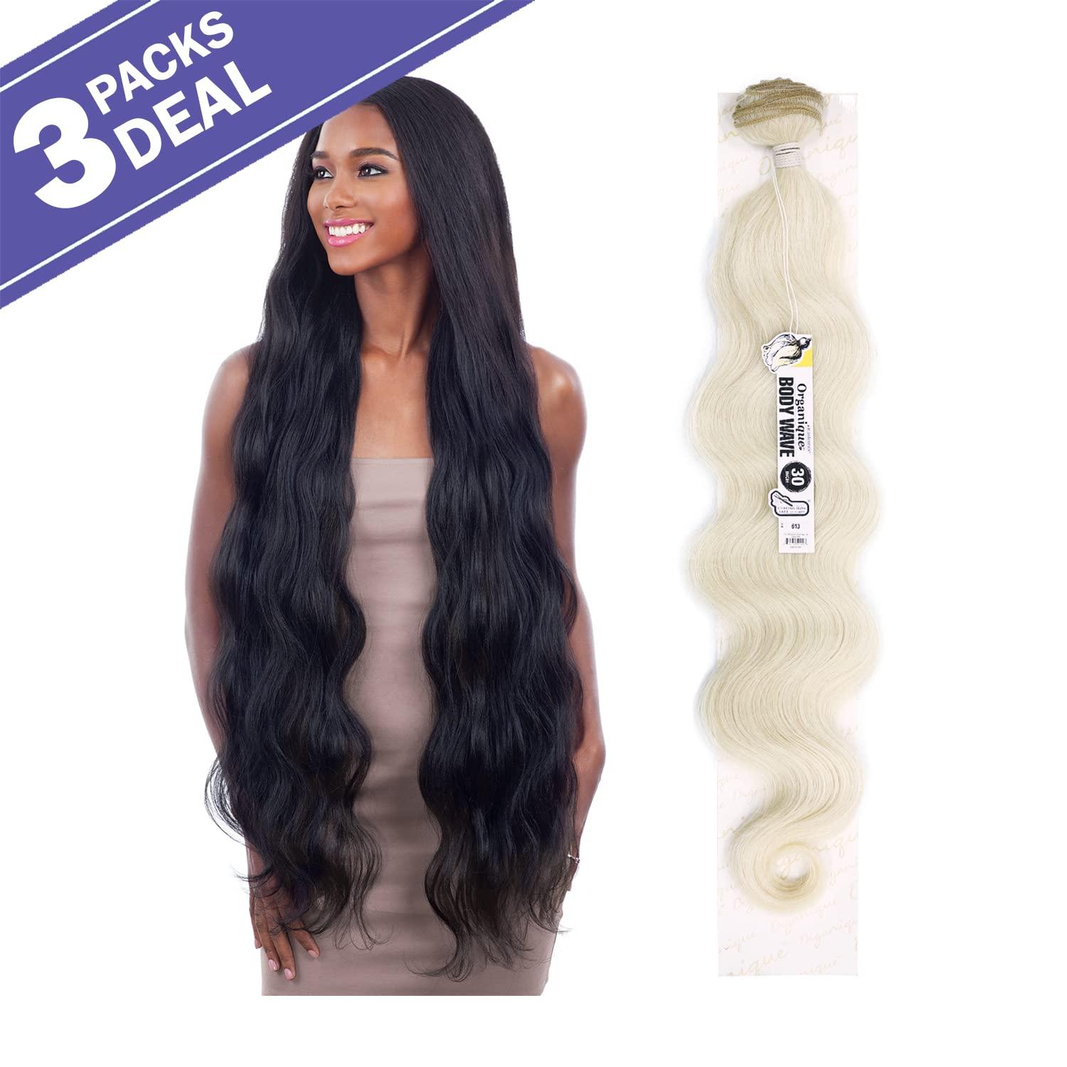 Free tress Milky Way Human Hair Blend Weave Organique Body Wave [24"] (3-pack, COPPER)