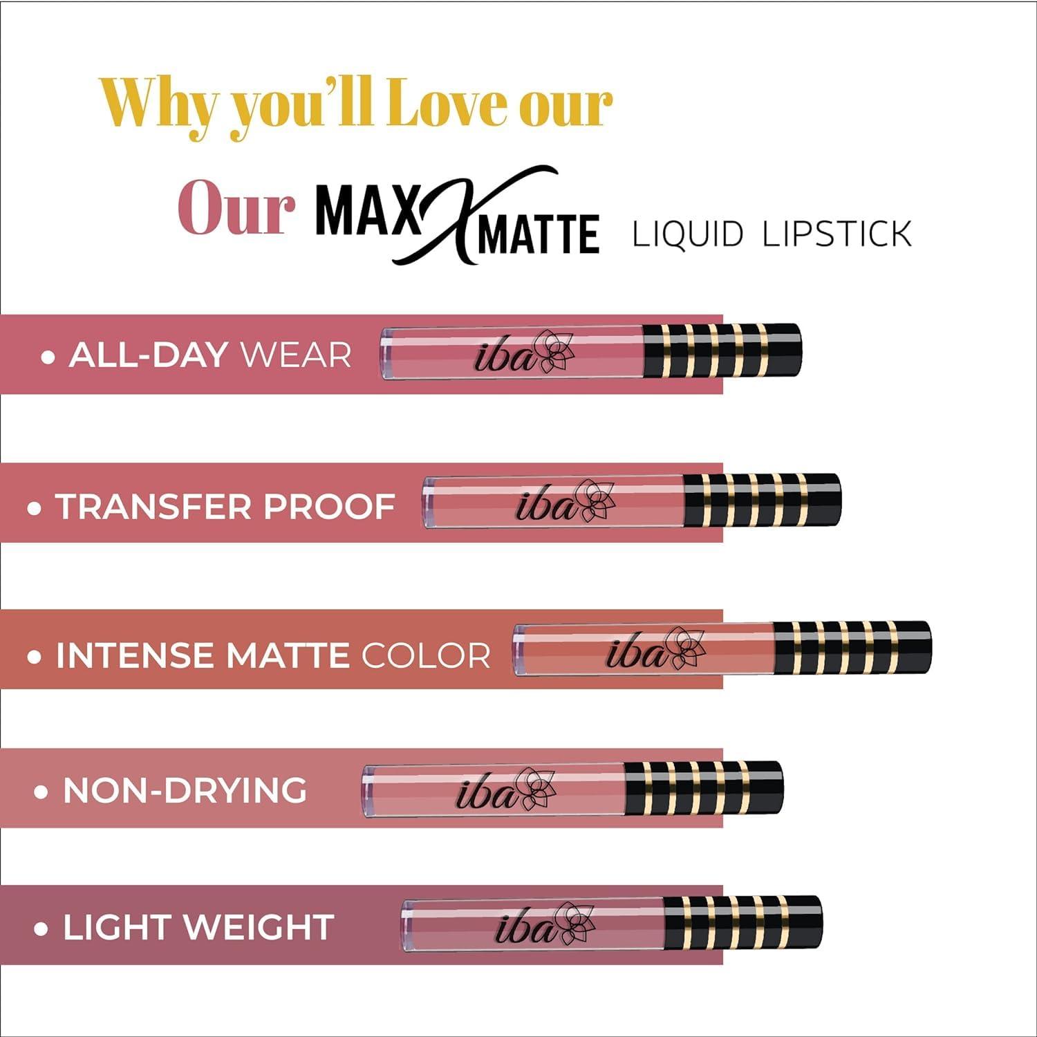 KM Matte Liquid Lipstick | Infused with Vitamin E & Almond Oil | Transfer Proof & Long Lasting | Waterproof & Smudge Proof | Velvet Matte Finish | Lightweight & Comfortable (Caramel Nude, 2.6ml)