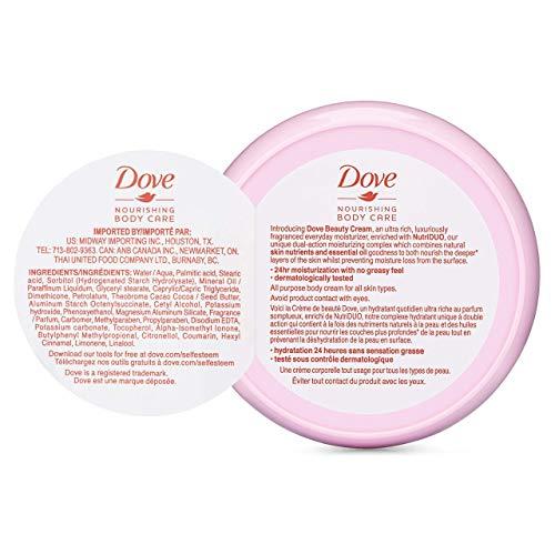 Dove Dove Nourishing Body Care, Face, Hand, and Body Beauty Cream for Normal to Dry Skin Lotion for Women with 24-Hour Moisturization, 4-Pack, 2.53 Oz Each Jar