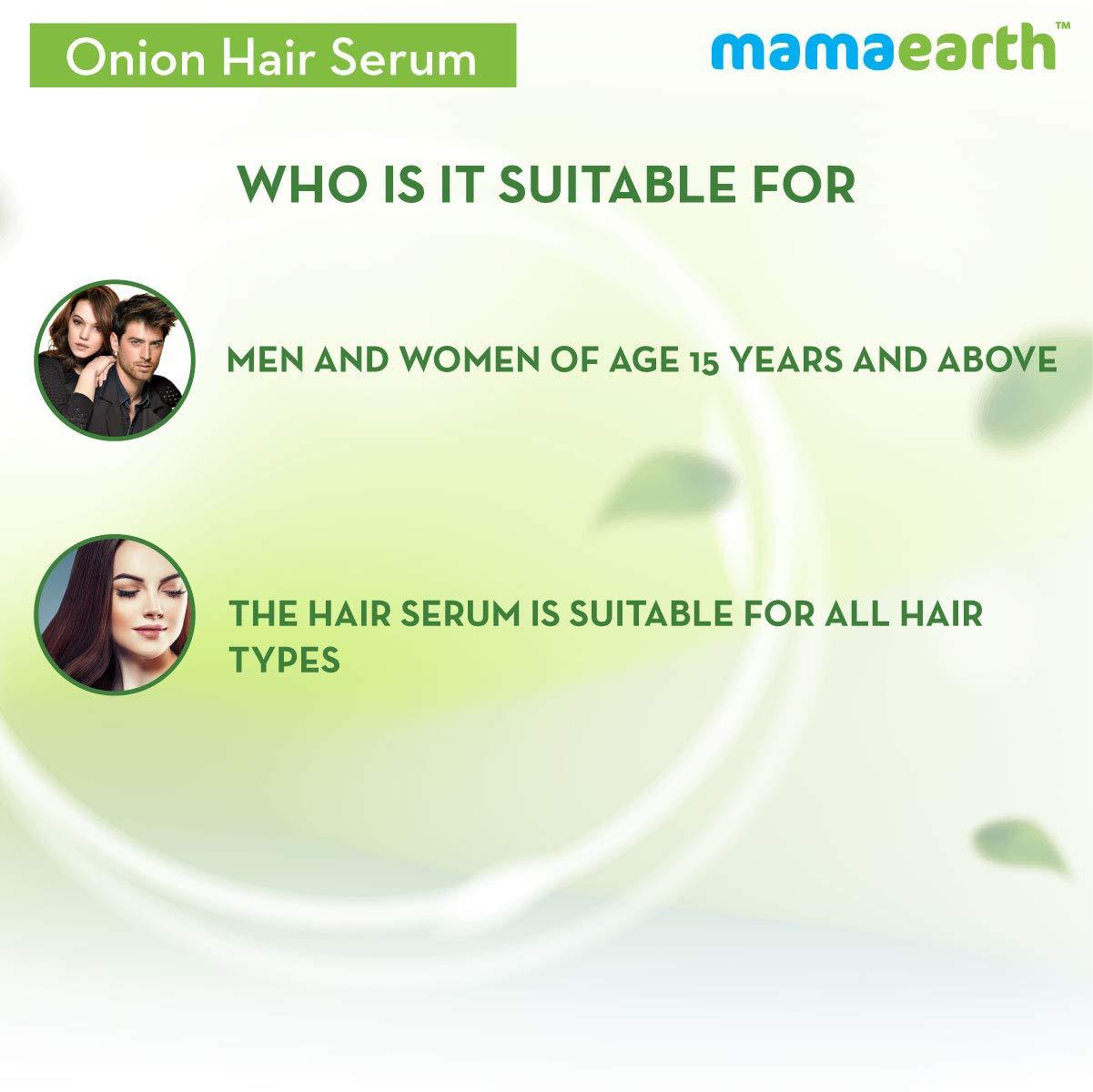 MAMAEARTH Mamaearth Onion Hair Serum with Biotin | Smooth Strong and Frizz-Free Hair Solution | Hair Fall & Breakage Control Formula | 3.38 Fl Oz (100ml)