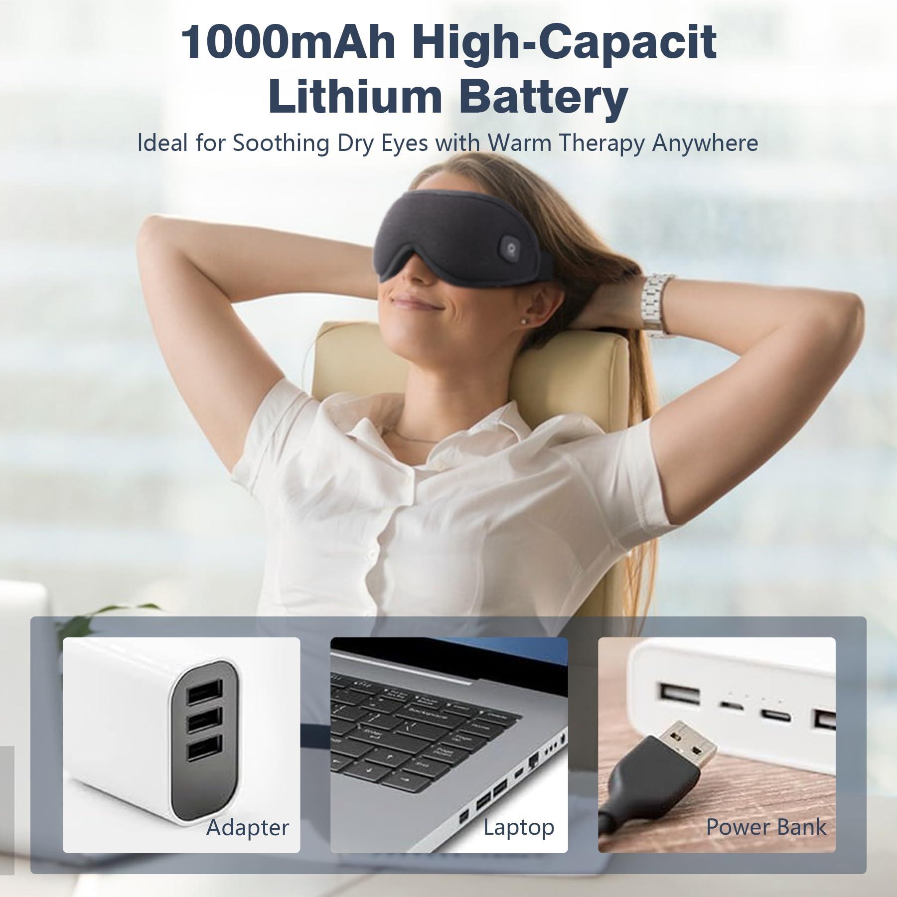 COMFYTHERA COMFYTHERA Heated Eye Mask Cordless, Warm Eye Compress for Dry Eyes, Eye Heating Pad for Travel, Dry Eye Mask Heat Therapy for Soothe Tired and Sore Eyes