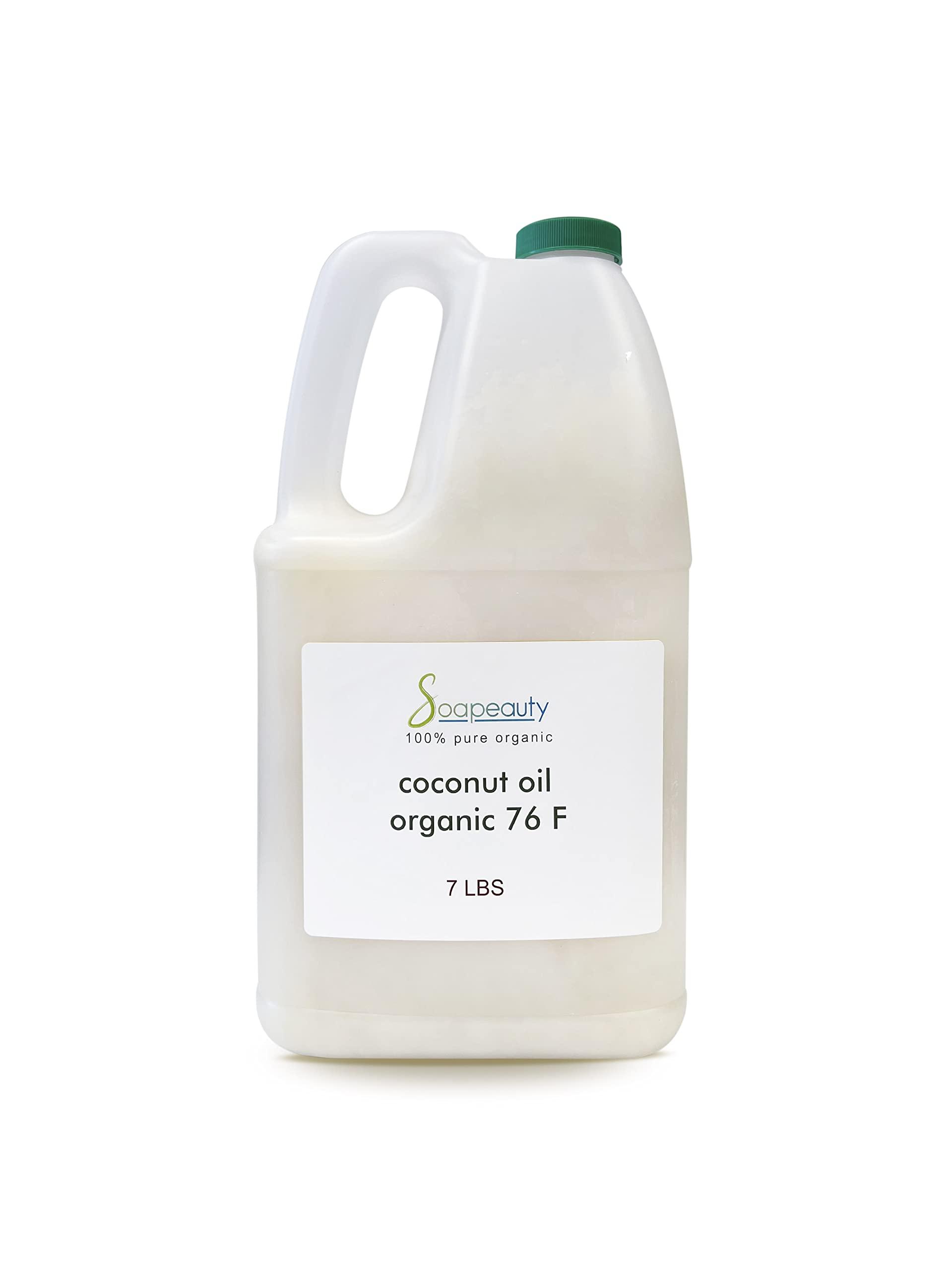 Soapeauty Coconut Oil 76 Degree by Soapeauty | Cold Pressed | Natural Carrier Oil for Candle Making & Soap Making, Face, Skin Care, Hair Care | 7 lbs