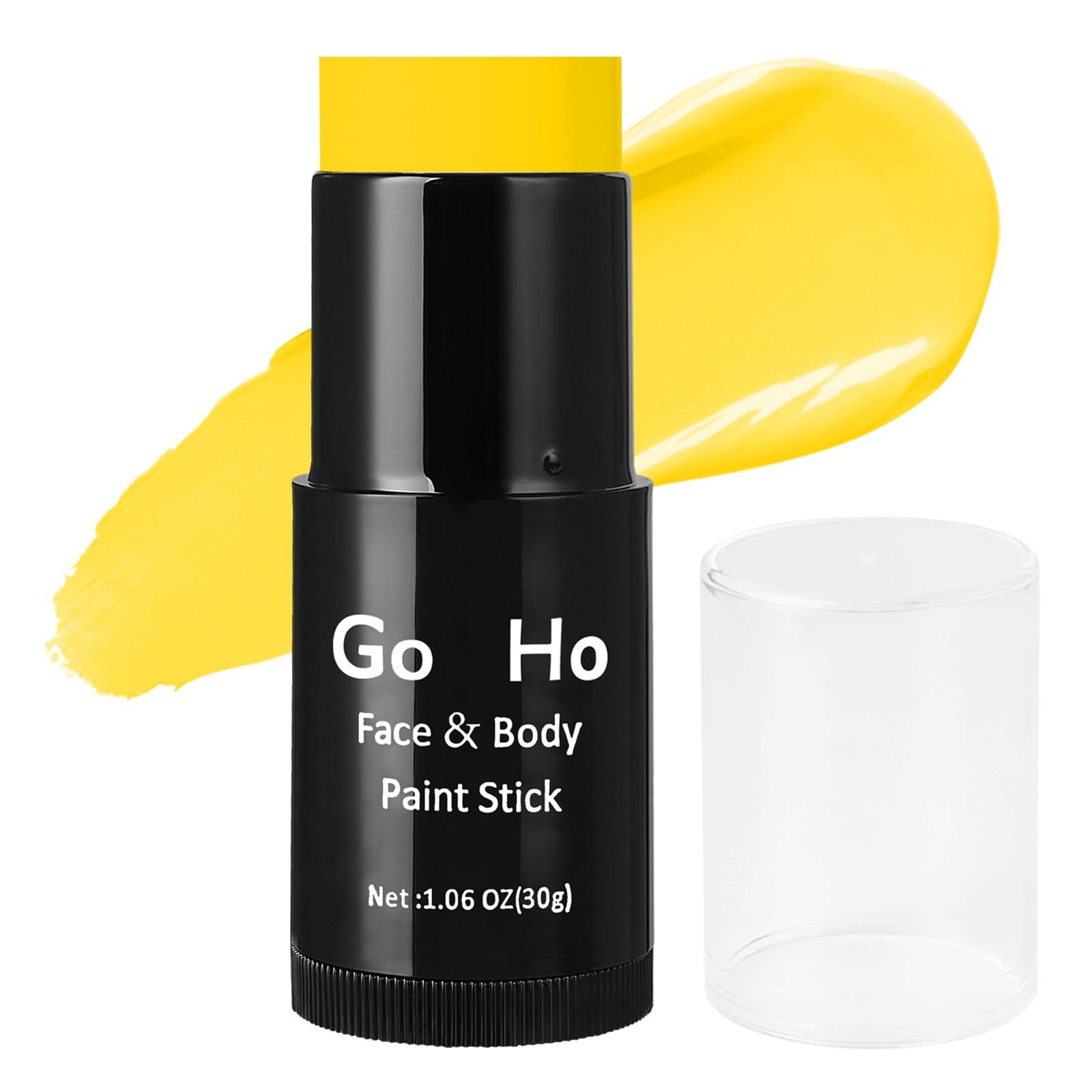 Go Ho Go Ho Cream-Blendable Yellow Face Paint Stick (1.06 oz) - Full-Coverage Body Paint for Adults, Children, Halloween, Cosplay, SFX Makeup - Waterproof Eye Black