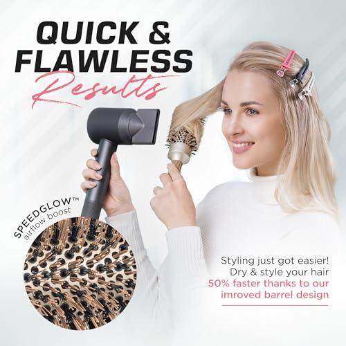 Fagaci Fagaci Hair Clippers for Men and Round Brush for Blow Out Set, Barber Clippers for Hair Cutting, Cordless Hair Clippers and Trimmers Set, Maquina de Cortar Cabello, Round Brush for Blow Drying