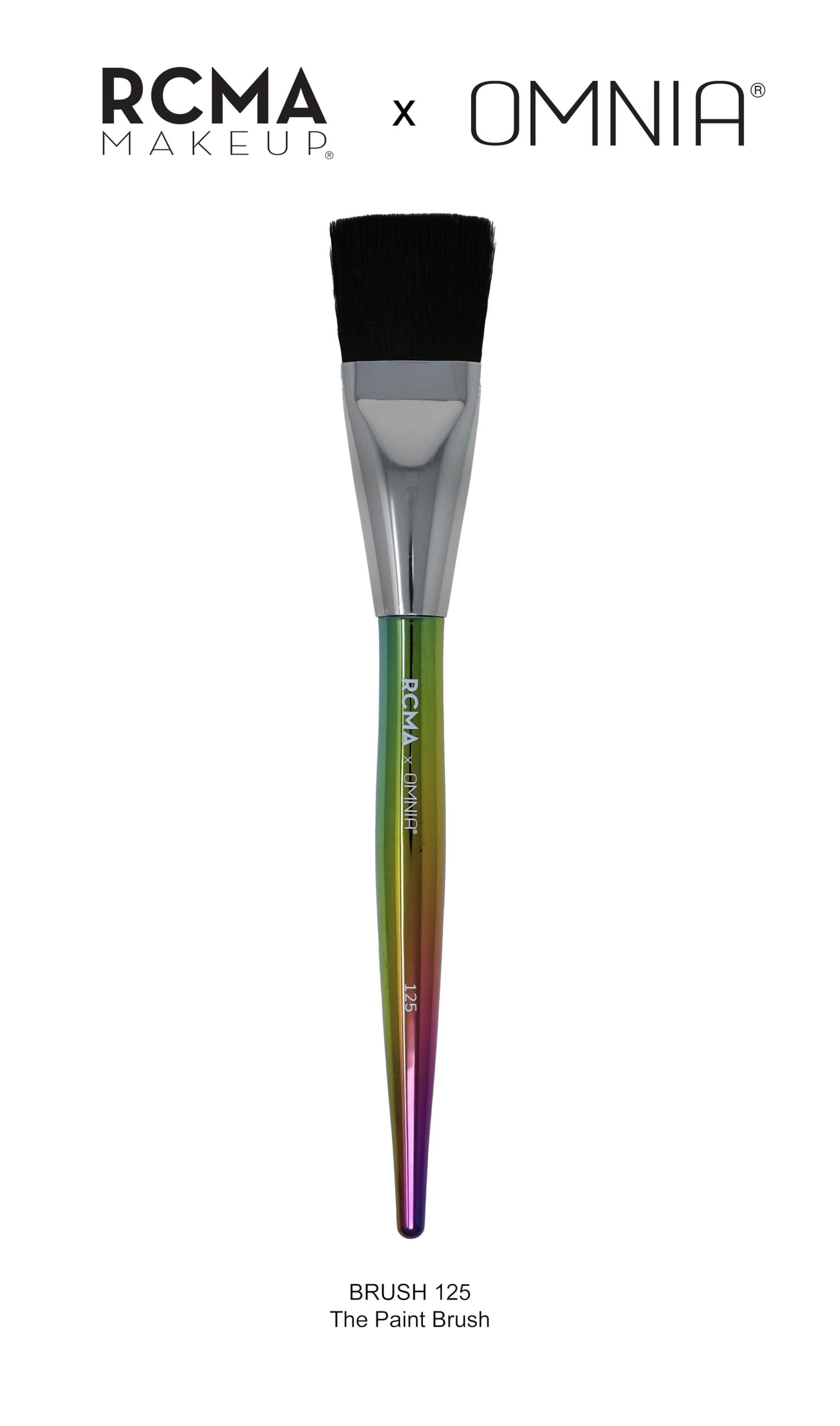 RCMA Makeup RCMA Makeup x Omnia Professional Brush Set 5pc | Premium | Synthetic Fibers | Iridescent Acrylic Handle | Face Powder, Complexion and Foundation Brushes