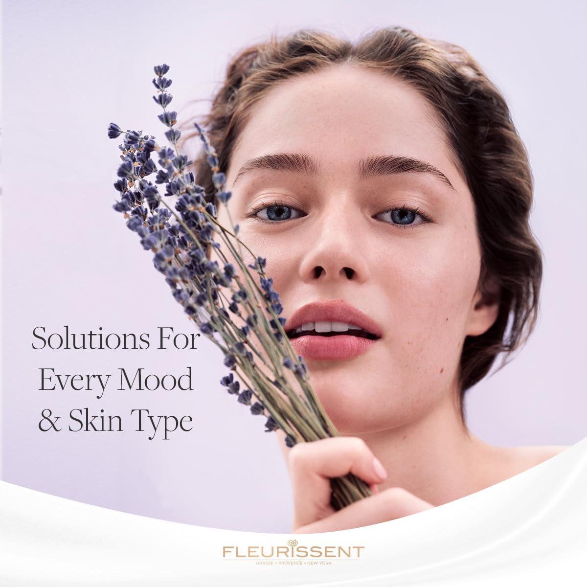 FLEURISSENT Fleurissent Serenity Elixir - Lavender 2-in-1 Facial Mask & Exfoliator, Calming Fusion Florale-6, Organic Roses, Gentle Rice Exfoliation, 98% Natural, 1.7 FL OZ / 50ML