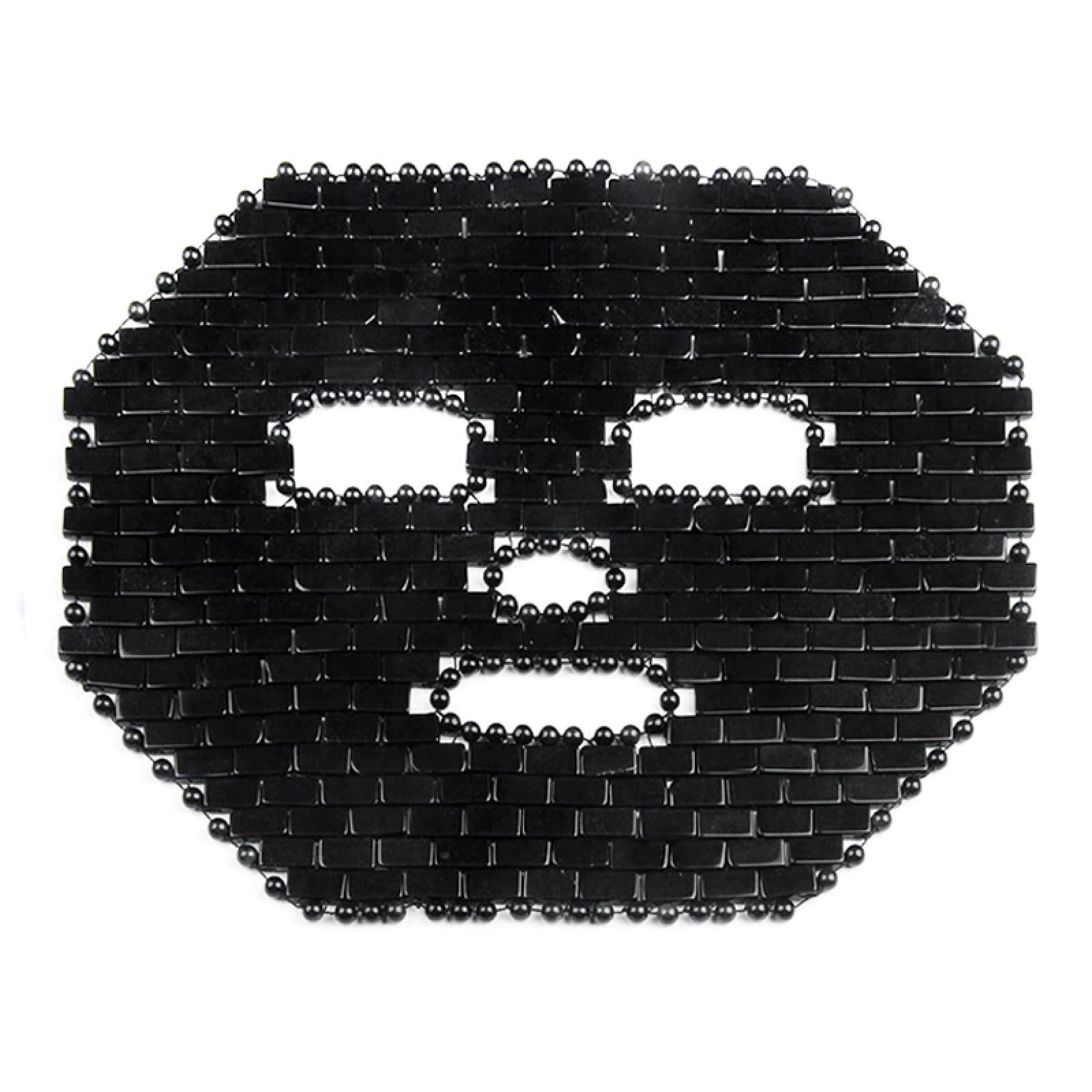 IDOBLO Natural Obsidian Face Mask Facial Care Massage Roller Gua Sha Board Black Crystal Eye Relax Care Tools,4in1 Set