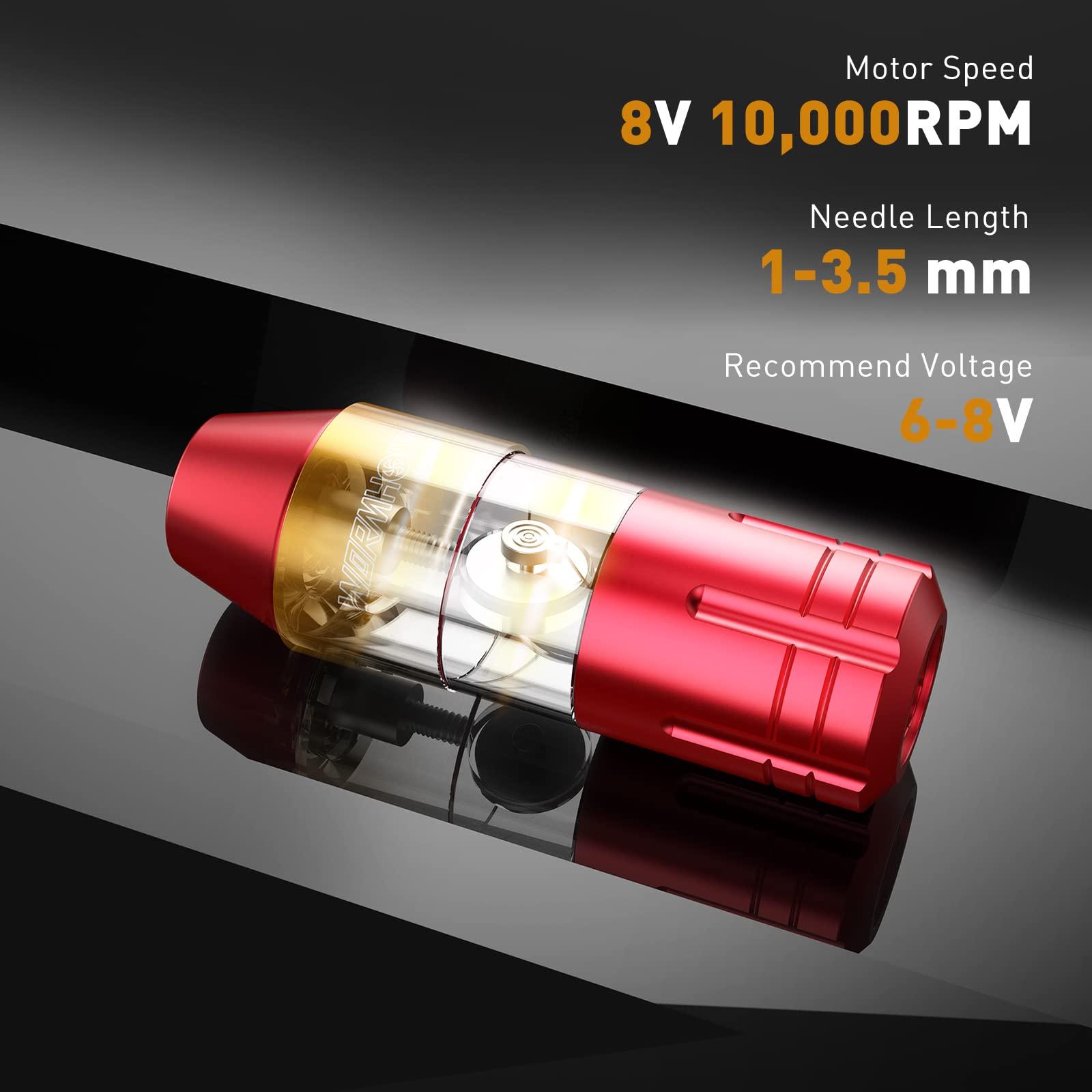 Wormhole Tattoo Wormhole Tattoo Gun Tattoo Machine for Beginners Rotary Tattoo Machine Pen Red