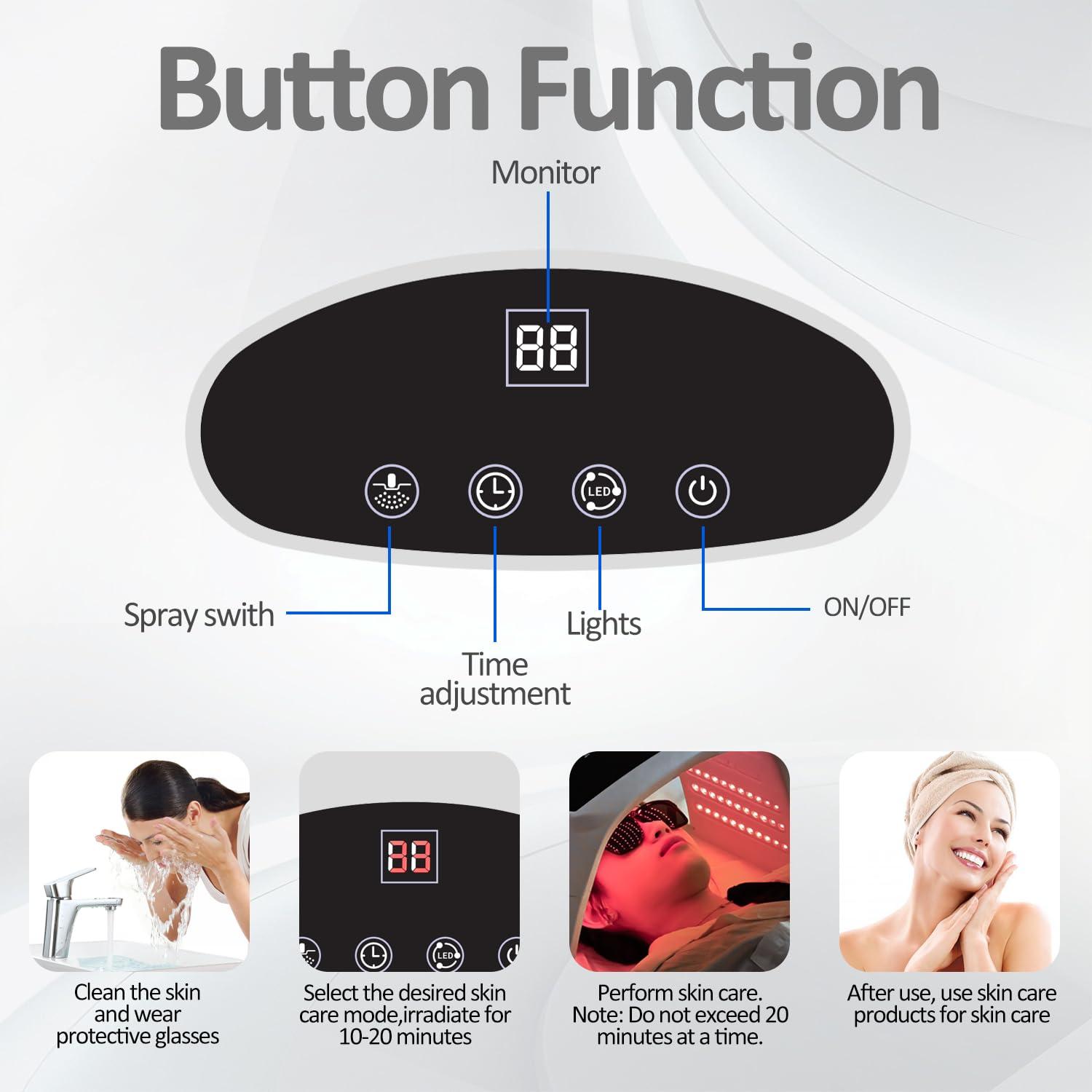 KEXIKELE Red Light Therapy for Face,Led Face Mask Light Therapy Red and Blue Rejuvenation Tool SPA Equipment,Led Neck Body Hand Mask for Skincare at Home