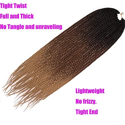 Geyashi Hair Geyashi Hair 24 Inch 1Pack/Lot 100G/Pack Honey Blonde 3S Senegalese Twist Box Braids Crochet Pre Looped High Temperature Fiber Brading Hair Extentions Ombre Crochet Box Braids(1B/4/27)
